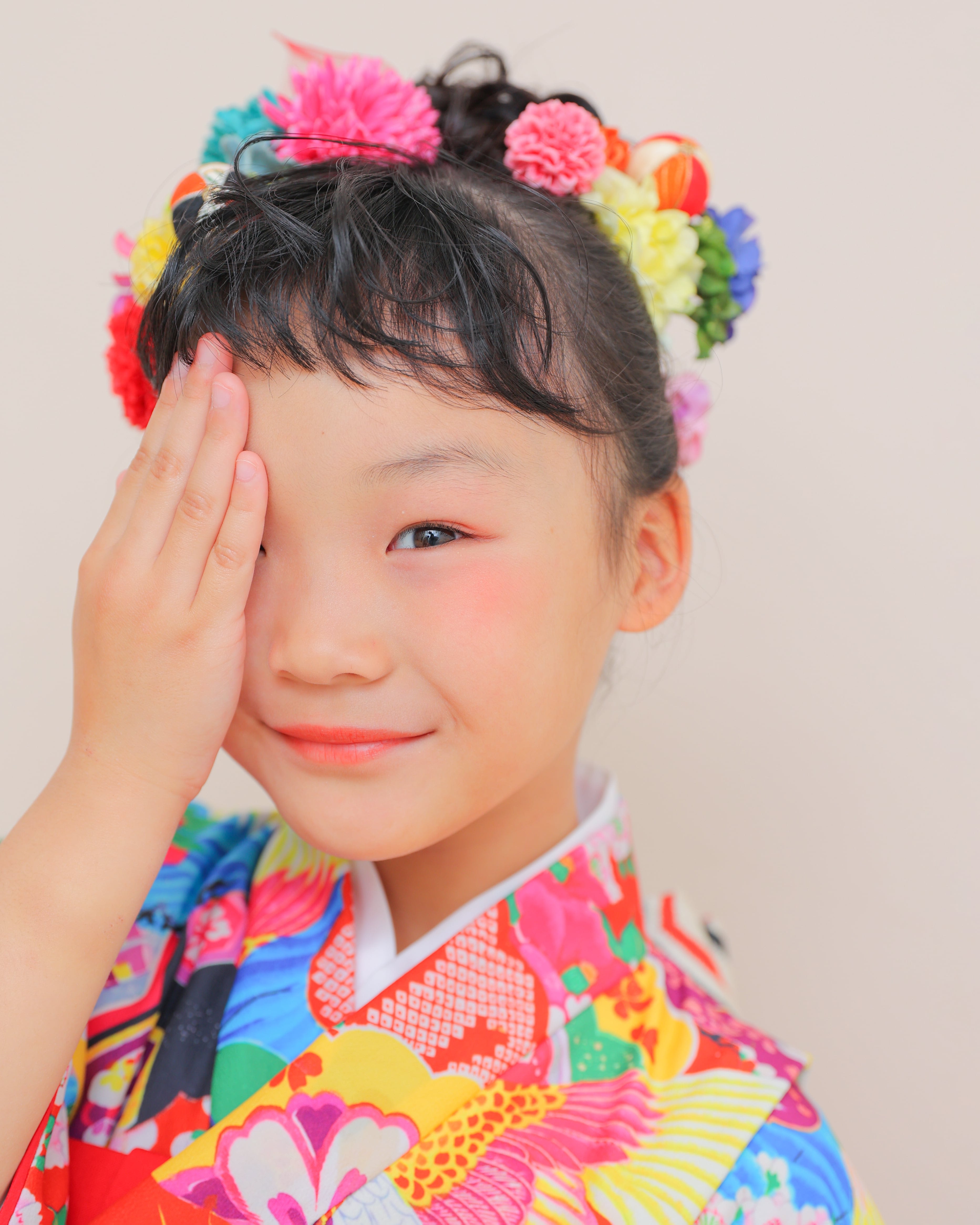 七五三　七五三撮影　753　753撮影　7歳女の子　キッズフォトスタジオ　大阪フォトスタジオ