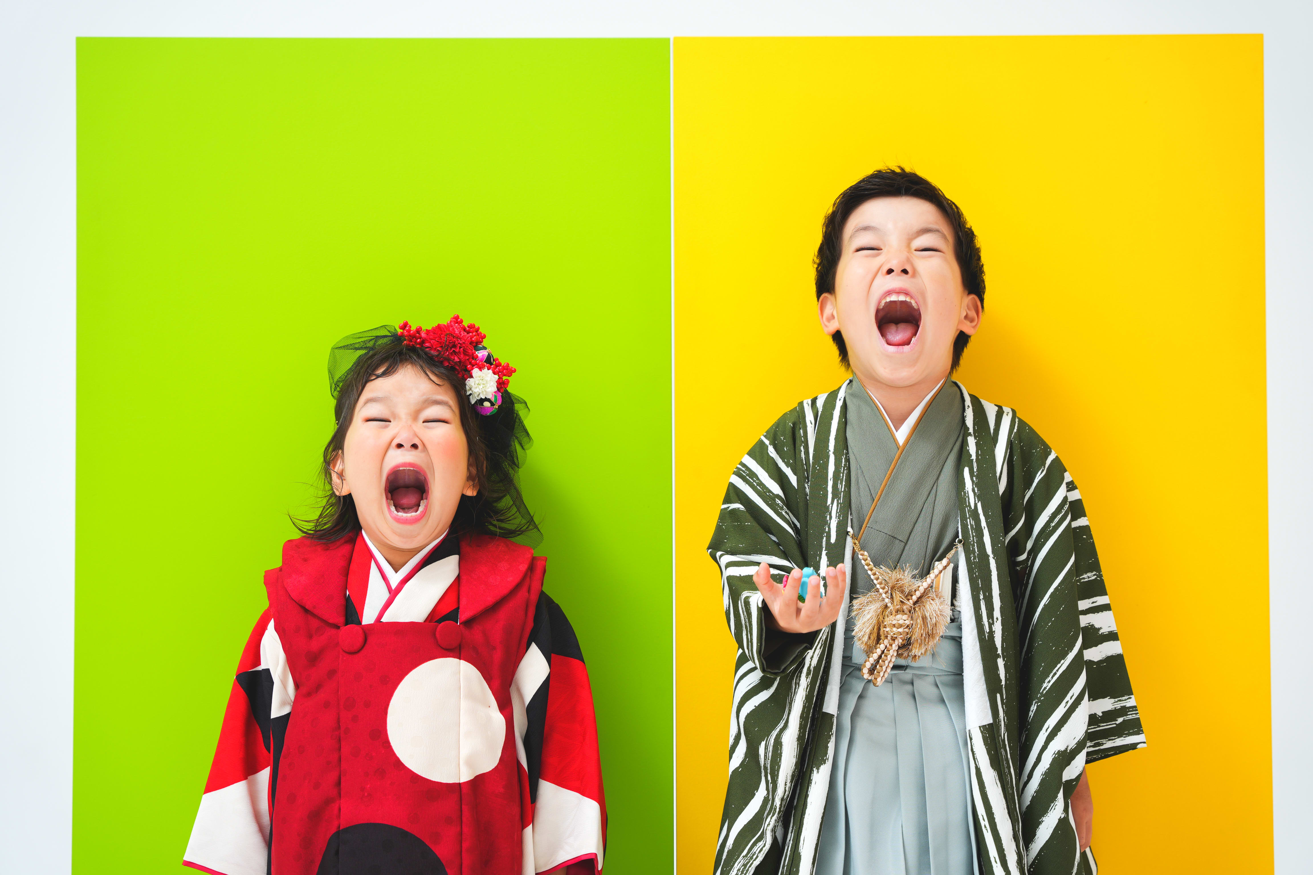 七五三前撮り　兄妹　写真スタジオ　なかもず