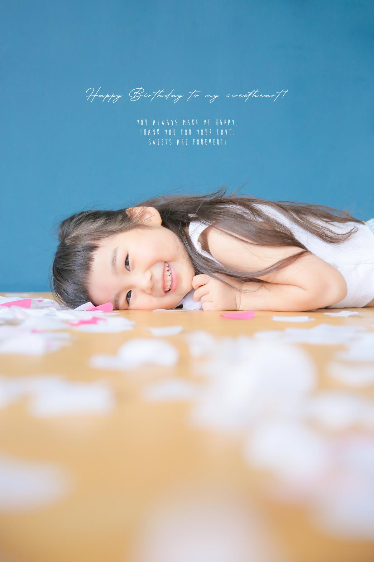 バースデー　お誕生日　女の子　カラフル　記念日撮影　キッズ写真　HAPISTA