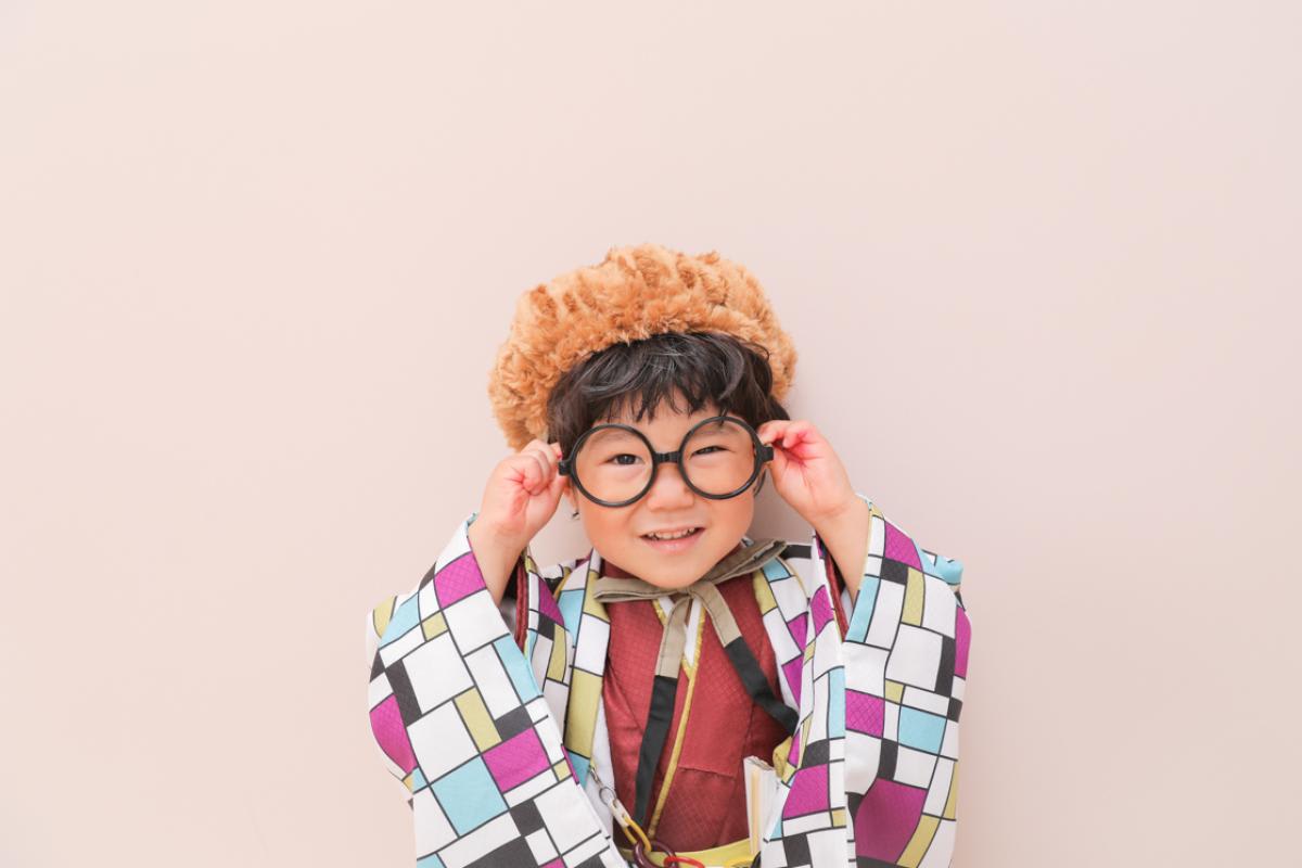 七五三　記念写真　メガネ　キッズフォトハウス　HAPISTA