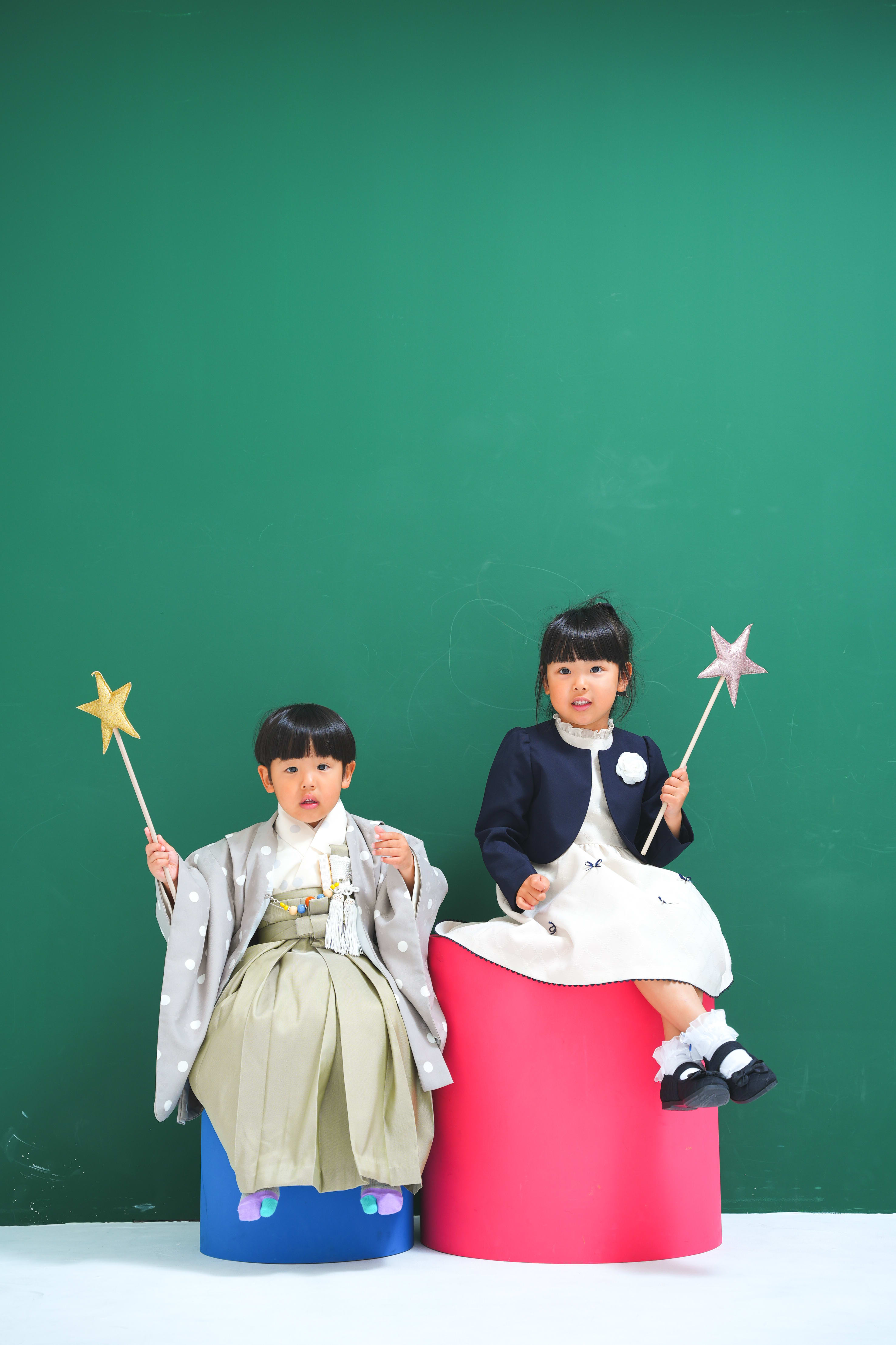 七五三　七五三撮影　753　753撮影　3歳男の子　男の子着物　キッズフォトスタジオ　フォトスタジオ　大阪フォトスタジオ　堺市フォトスタジオ　姉弟　姉弟撮影