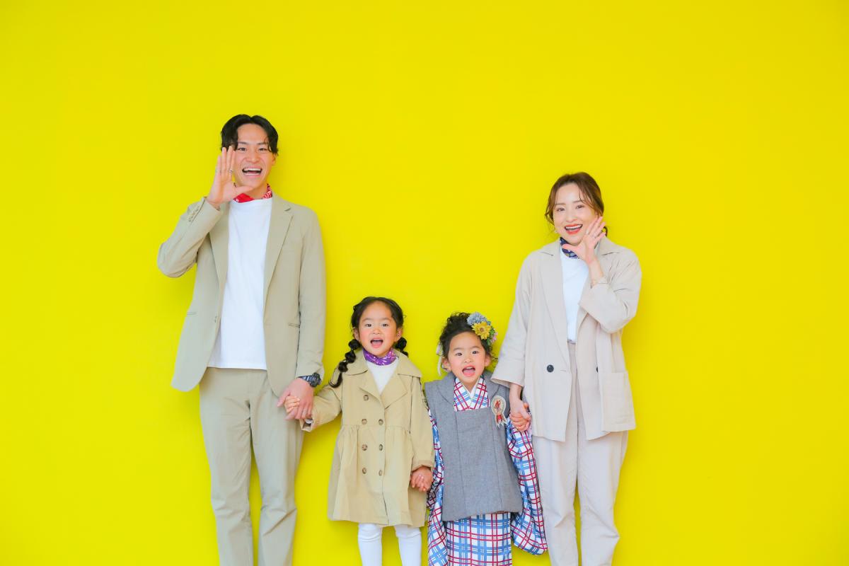 七五三　記念写真　女の子　姉妹フォト　家族写真　キッズフォトハウス　HAPISTA