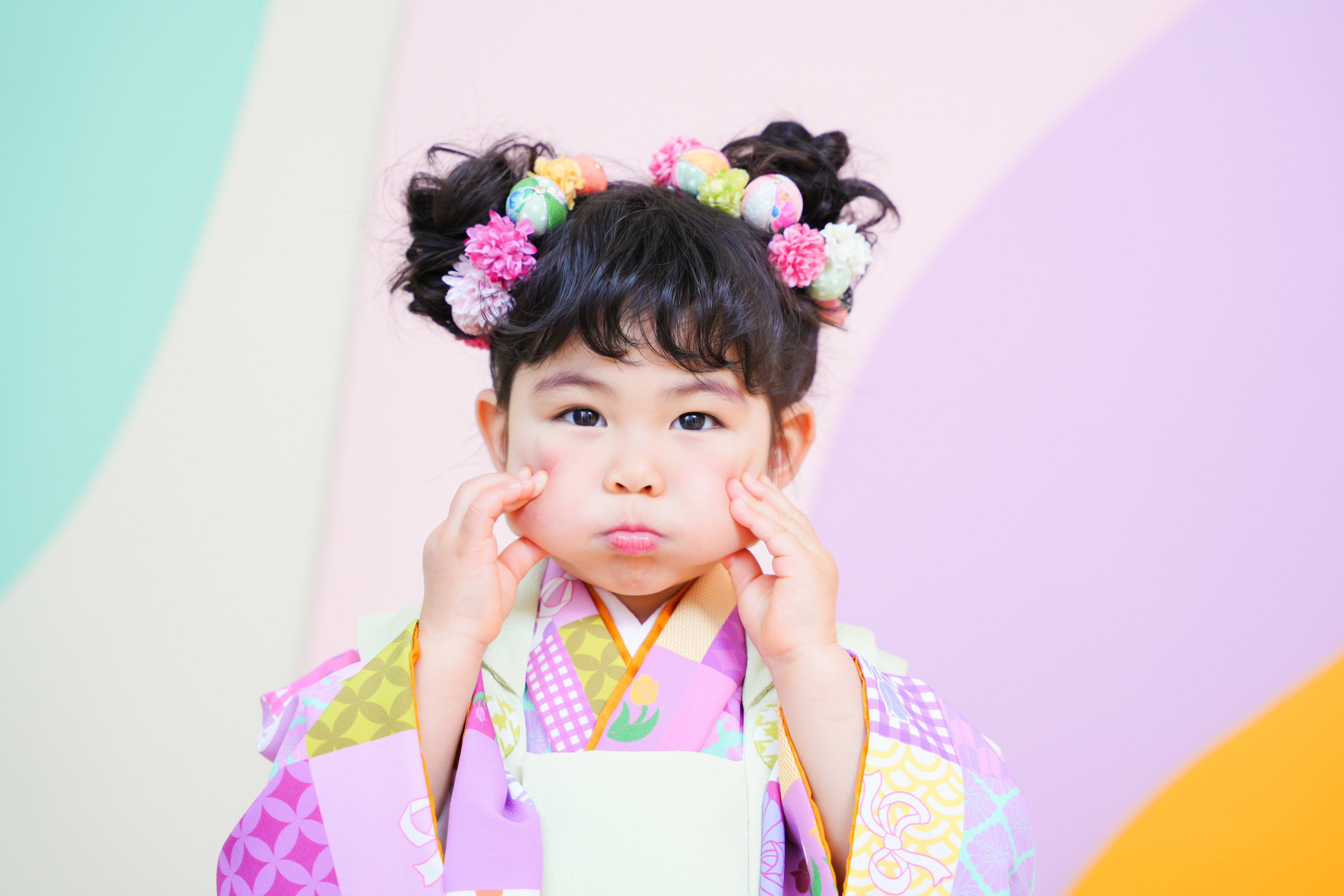 ３歳 七五三 家族写真 可愛い