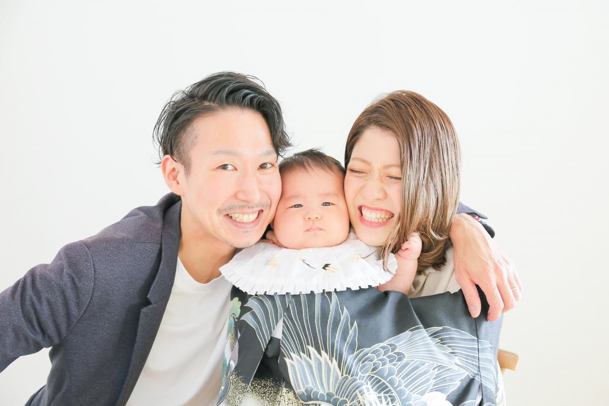 お宮参り　ベビーフォト　ファミリー　家族写真　記念写真　赤ちゃん　キッズ写真　ハピスタ