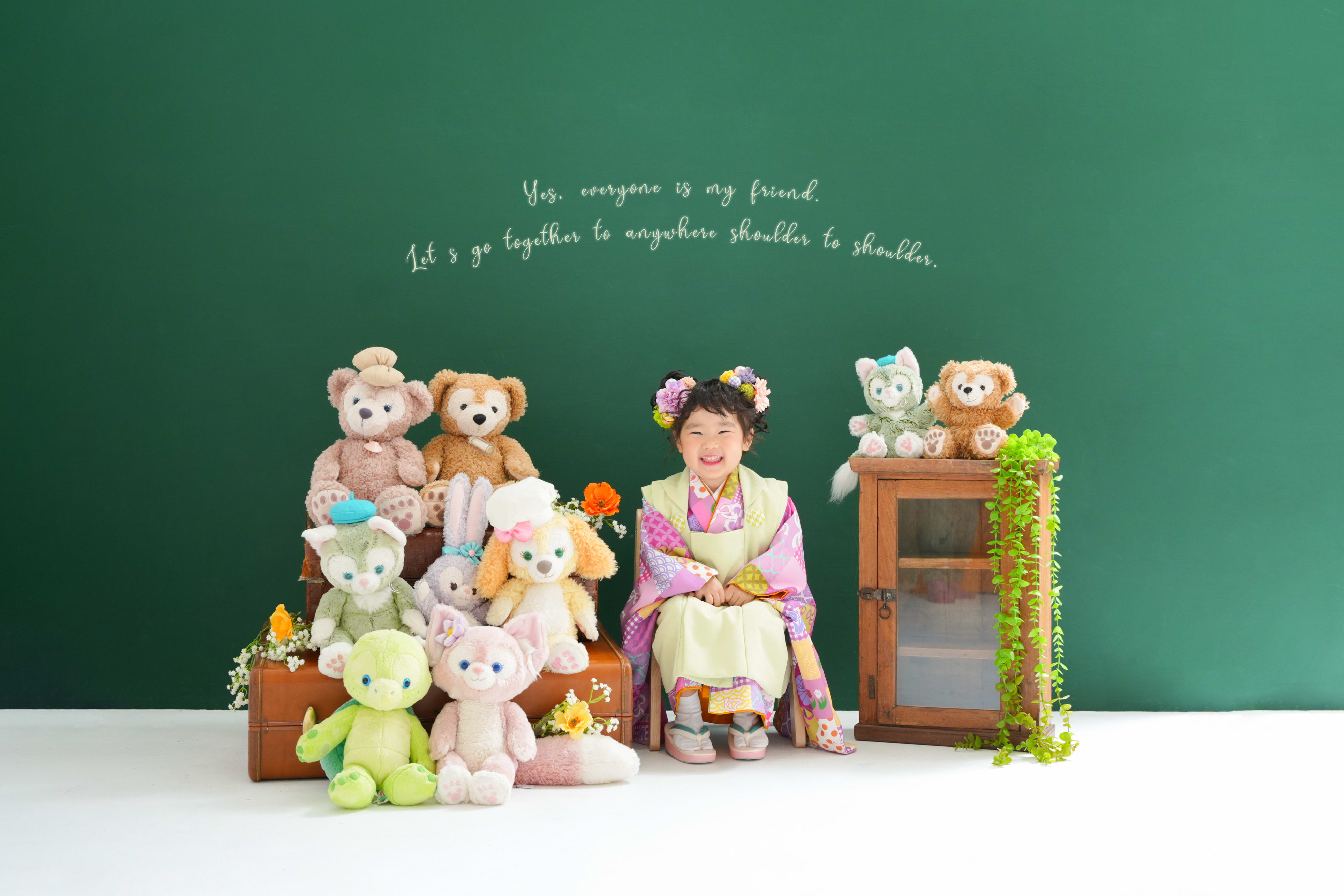 七五三　3歳　女の子　着物　被布　堺市　堺市フォトスタジオ　HAPISTA