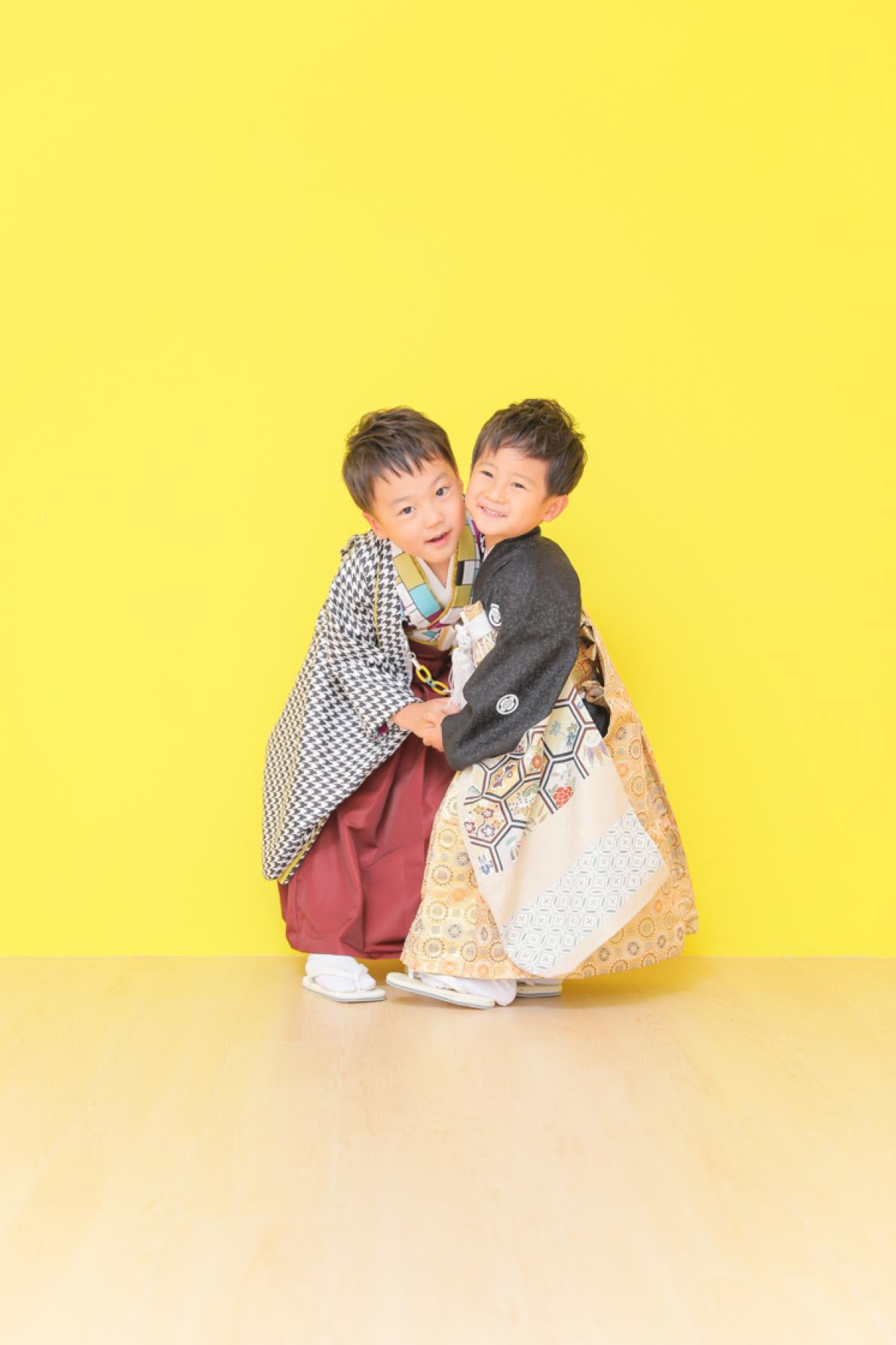 七五三　兄弟　記念写真　キッズ写真 　ハピスタ