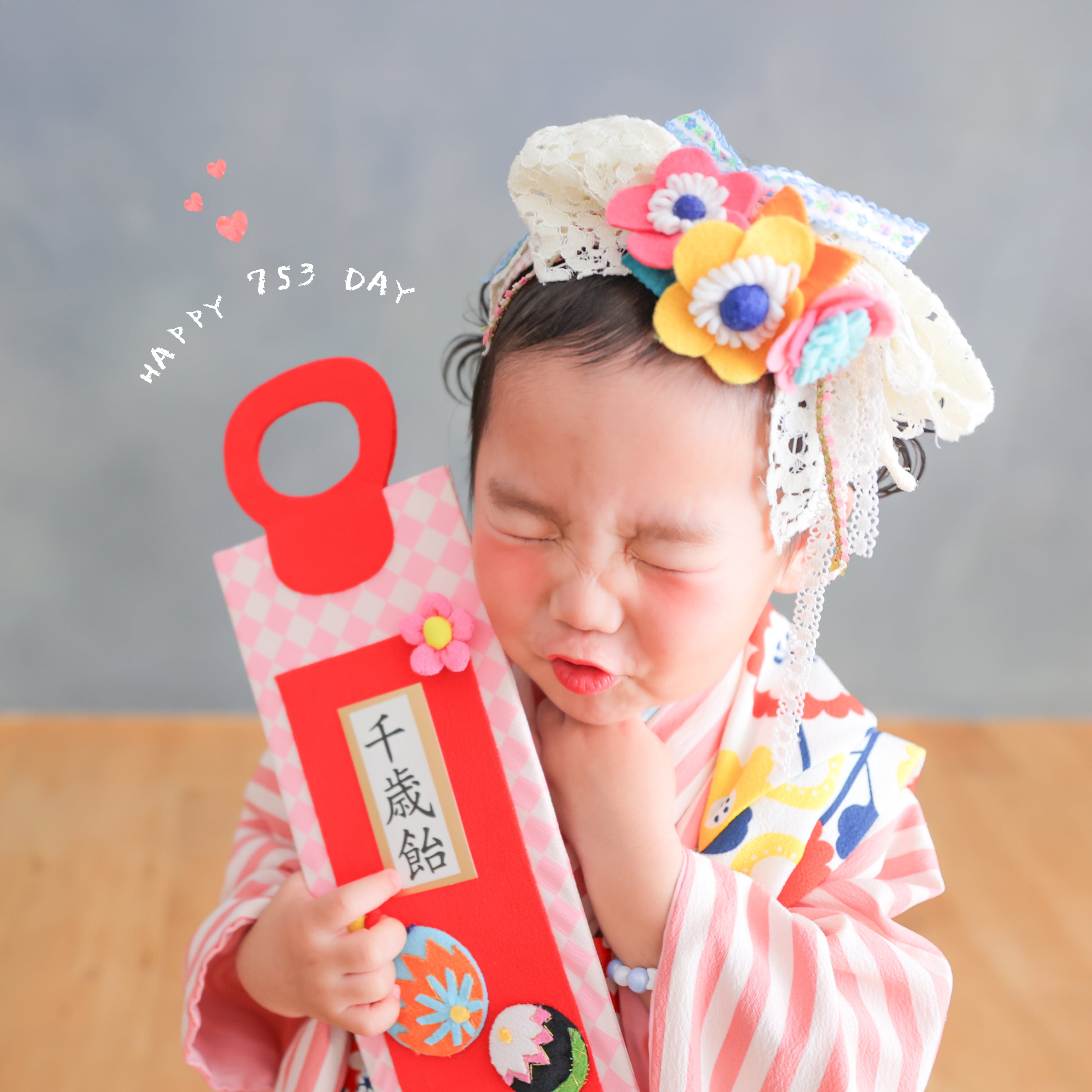 七五三　3歳　女の子　着物