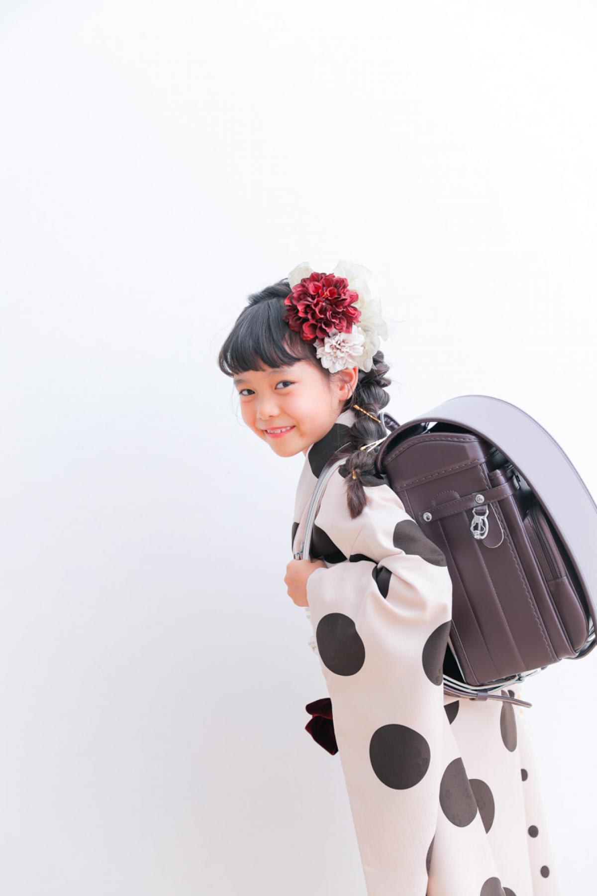 七五三　記念写真　女の子　ランドセル　キッズフォトハウス　HAPISTA