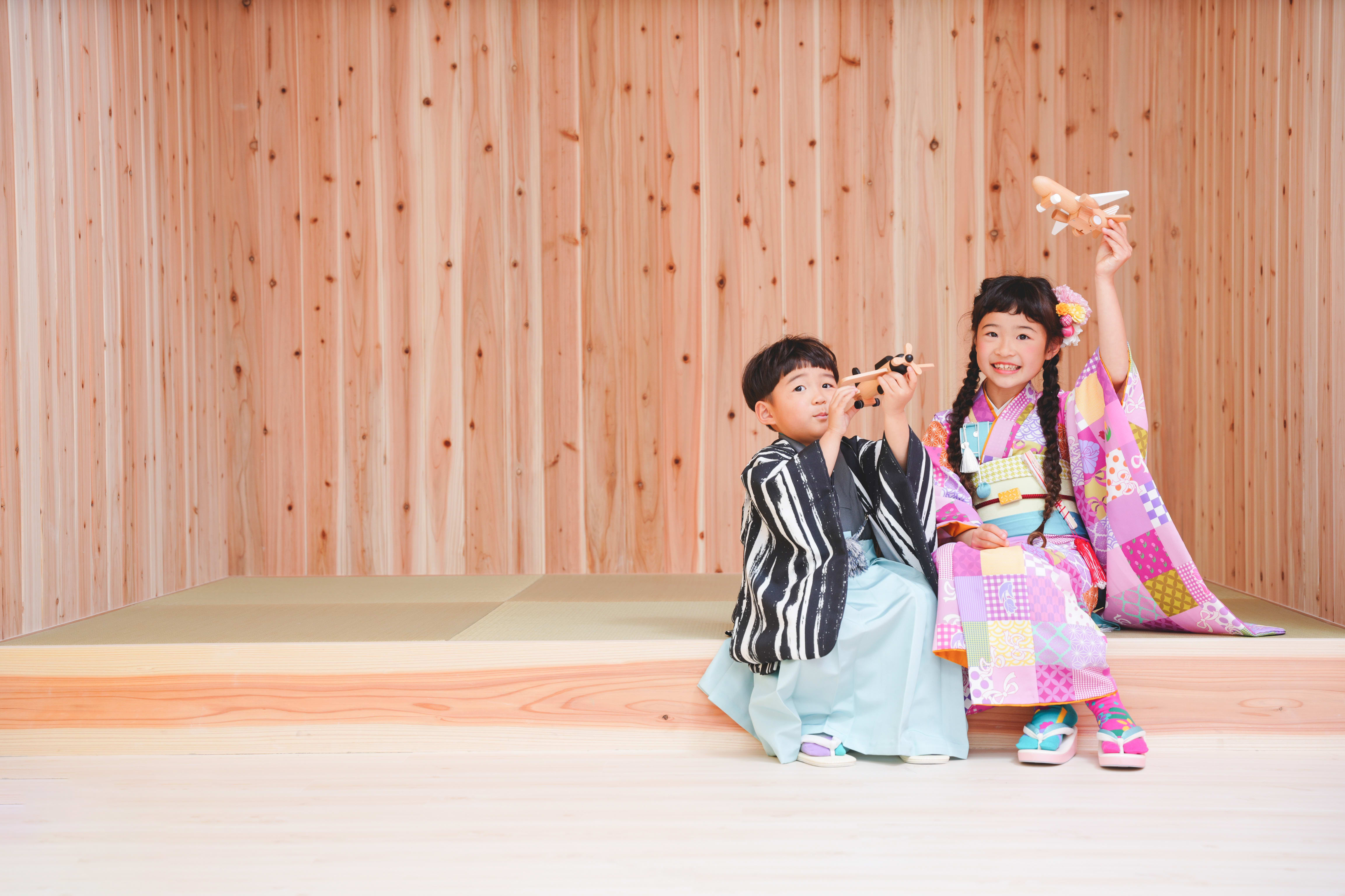 七五三　七五三撮影　753 753撮影　7歳女の子　3歳男の子　男の子着物　女の子着物　キッズフォトスタジオ　フォトスタジオ　大阪フォトスタジオ　堺市フォトスタジオ　兄弟　兄弟撮影　