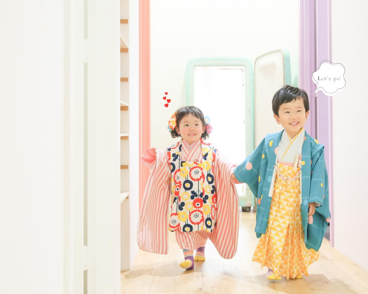 七五三　記念写真　兄妹フォト　キッズフォトハウス　HAPISTA