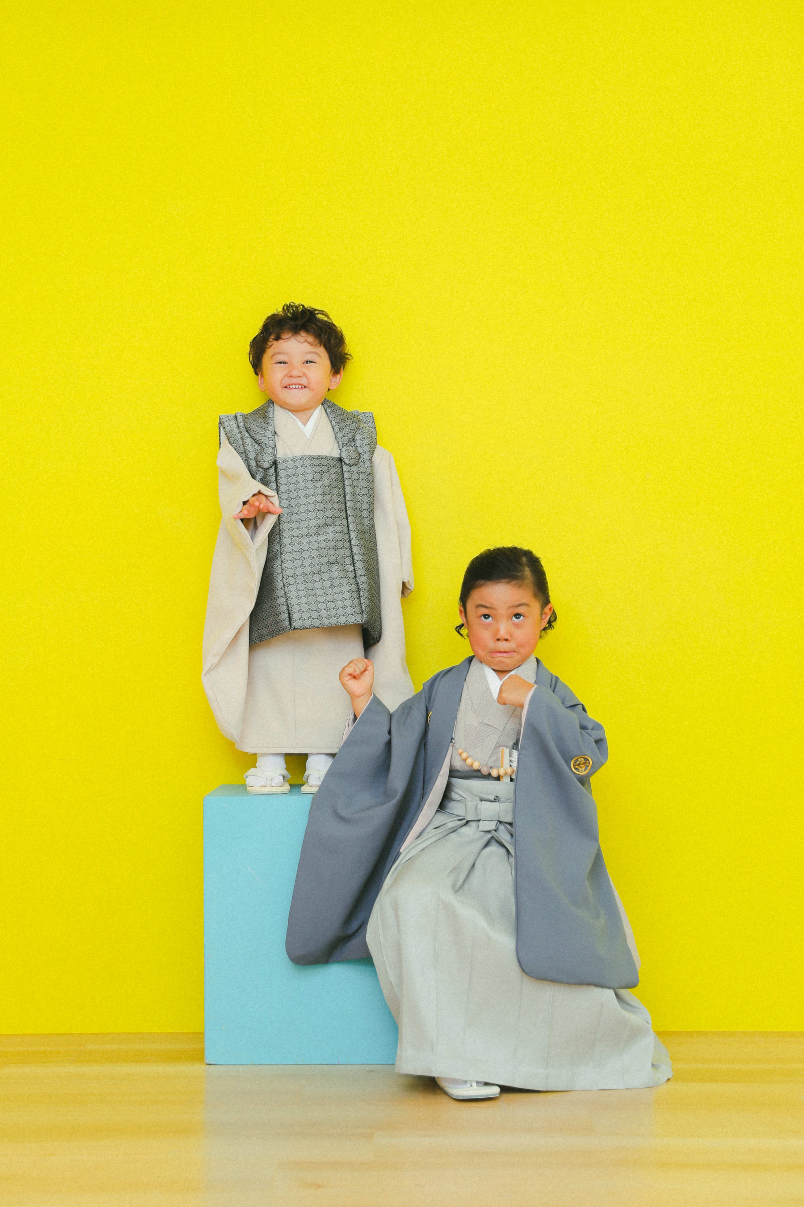 七五三前撮り　兄弟　世田谷区　キッズヘアメイク ３歳男の子　5歳男の子