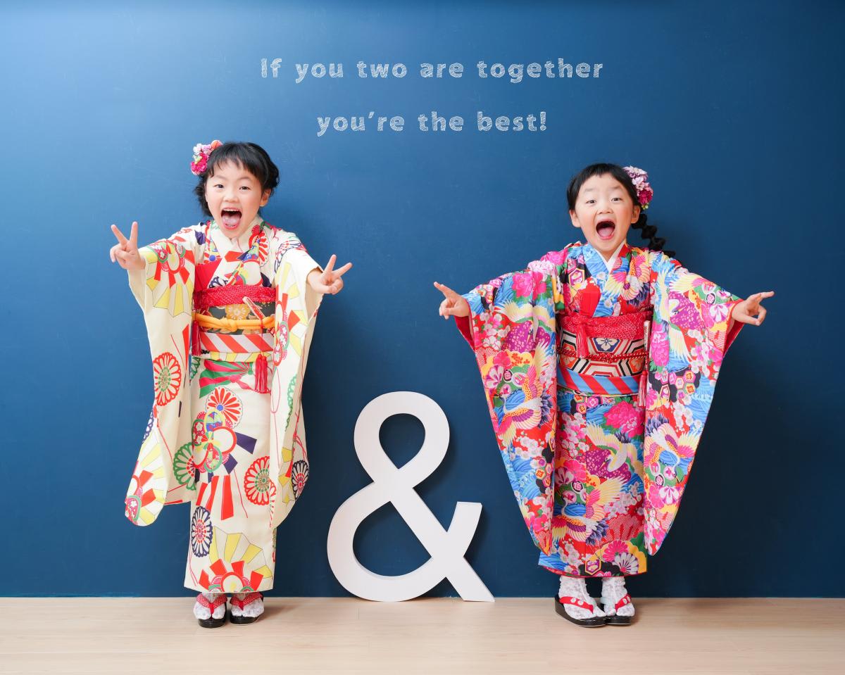 七五三　記念写真　姉妹フォト　キッズフォトハウス　HAPISTA