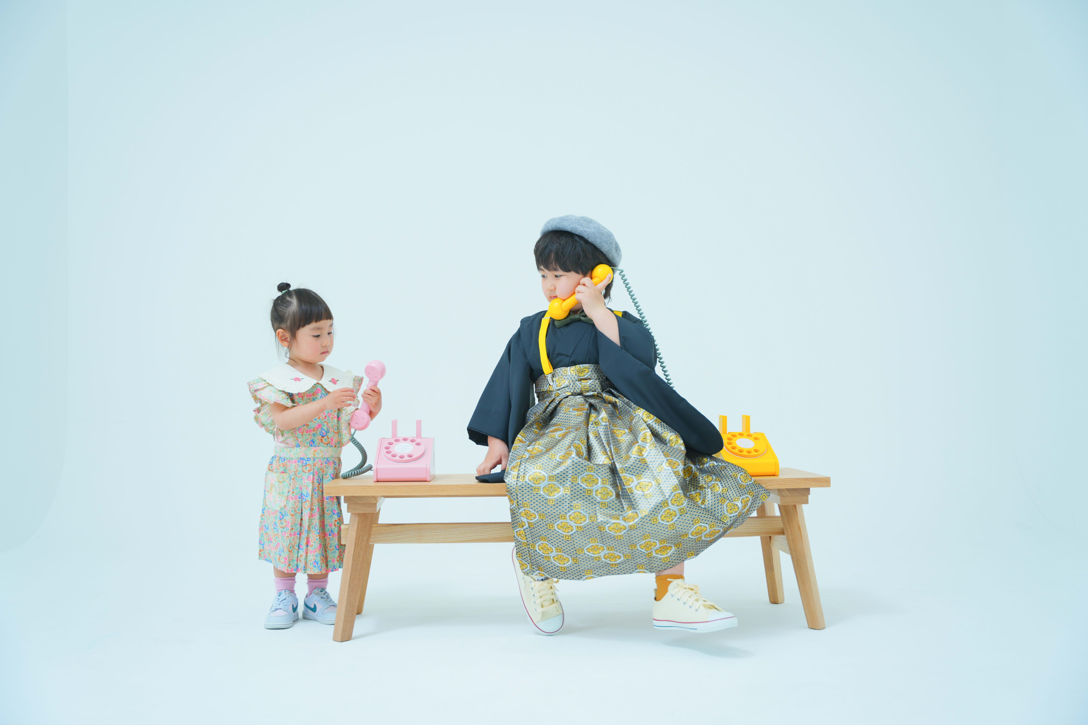 七五三　5歳　男の子　袴　兄妹