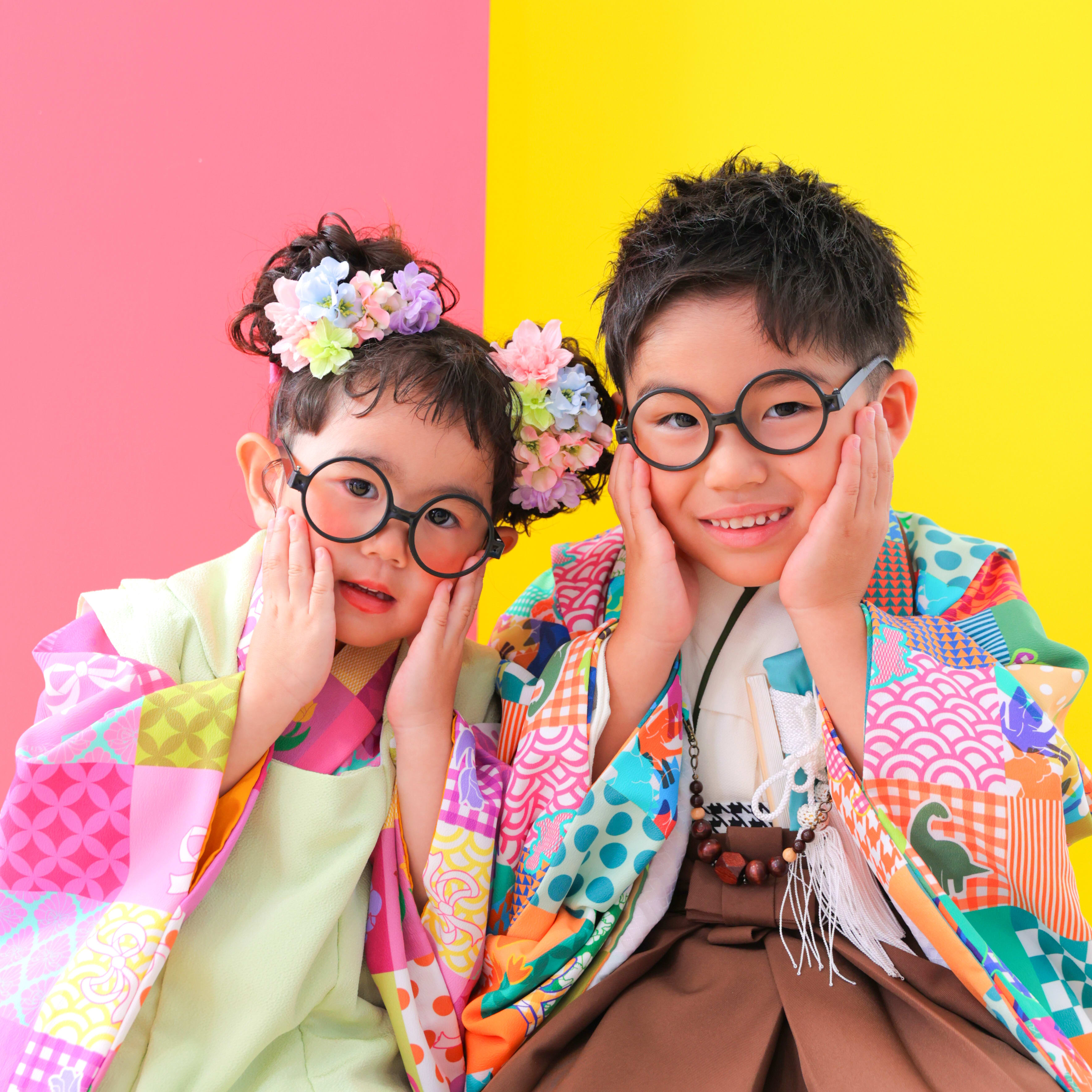 3歳女の子 5歳男の子　兄弟　753 七五三