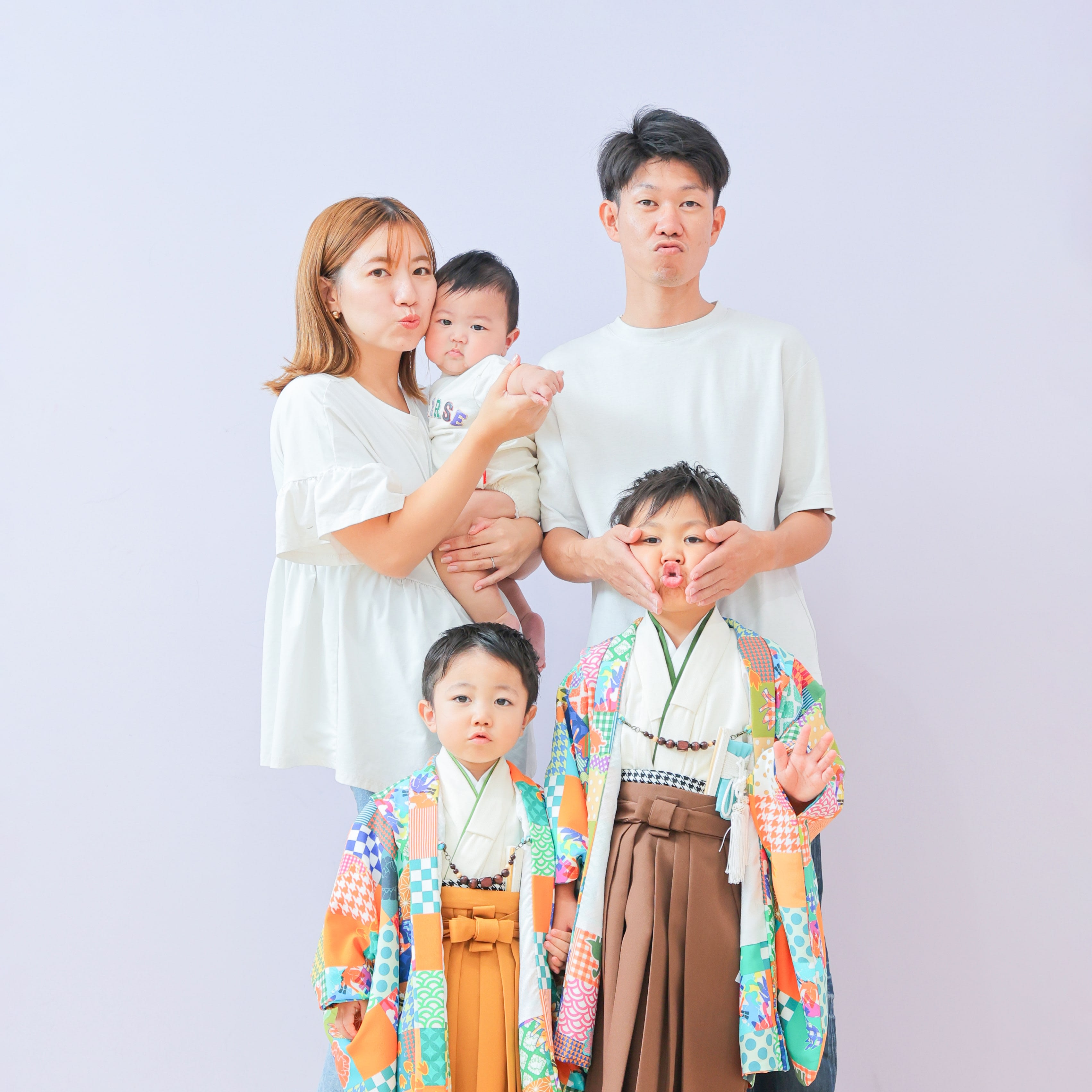 家族写真　着物　七五三　男の子