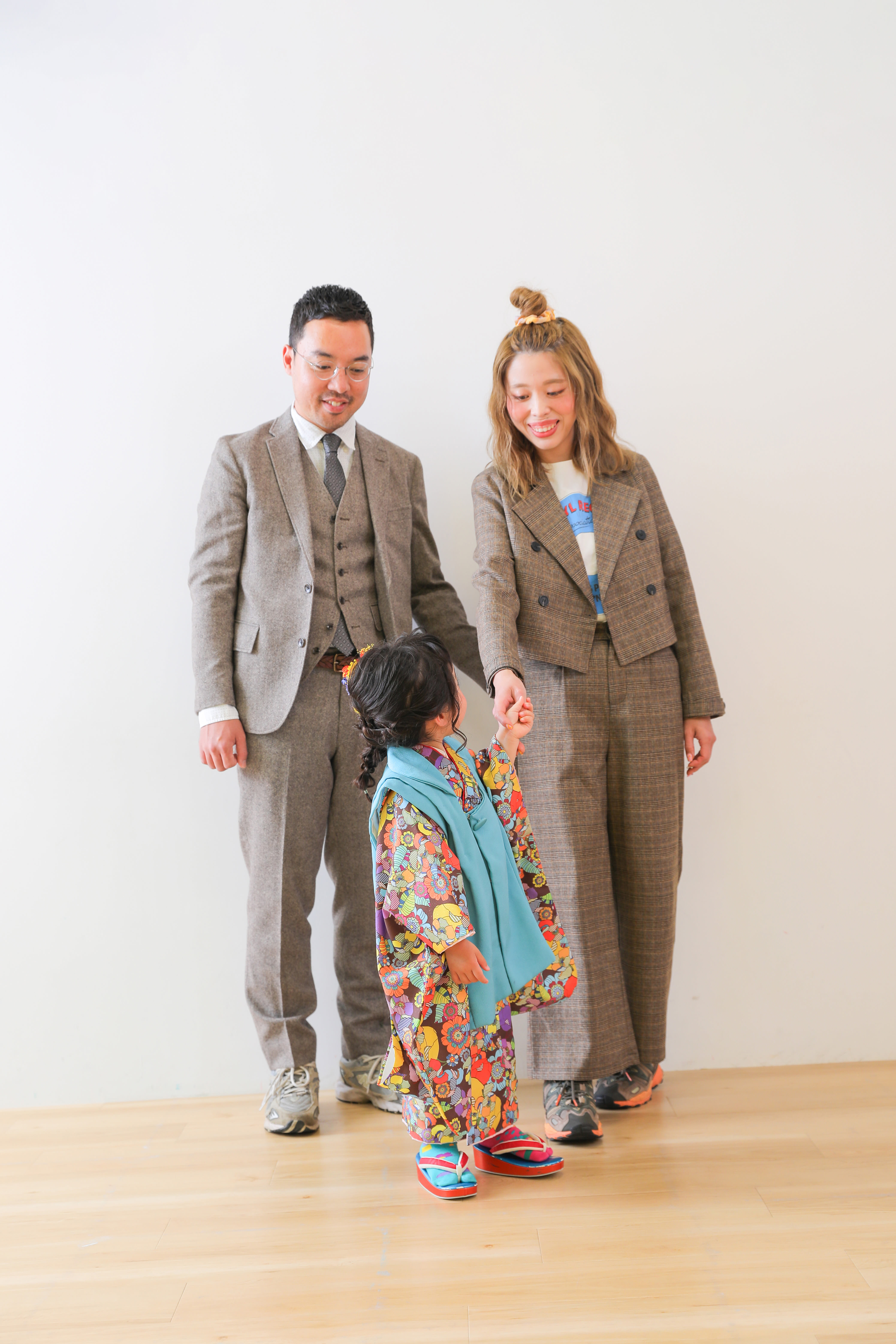 3歳女の子　753 七五三　家族写真