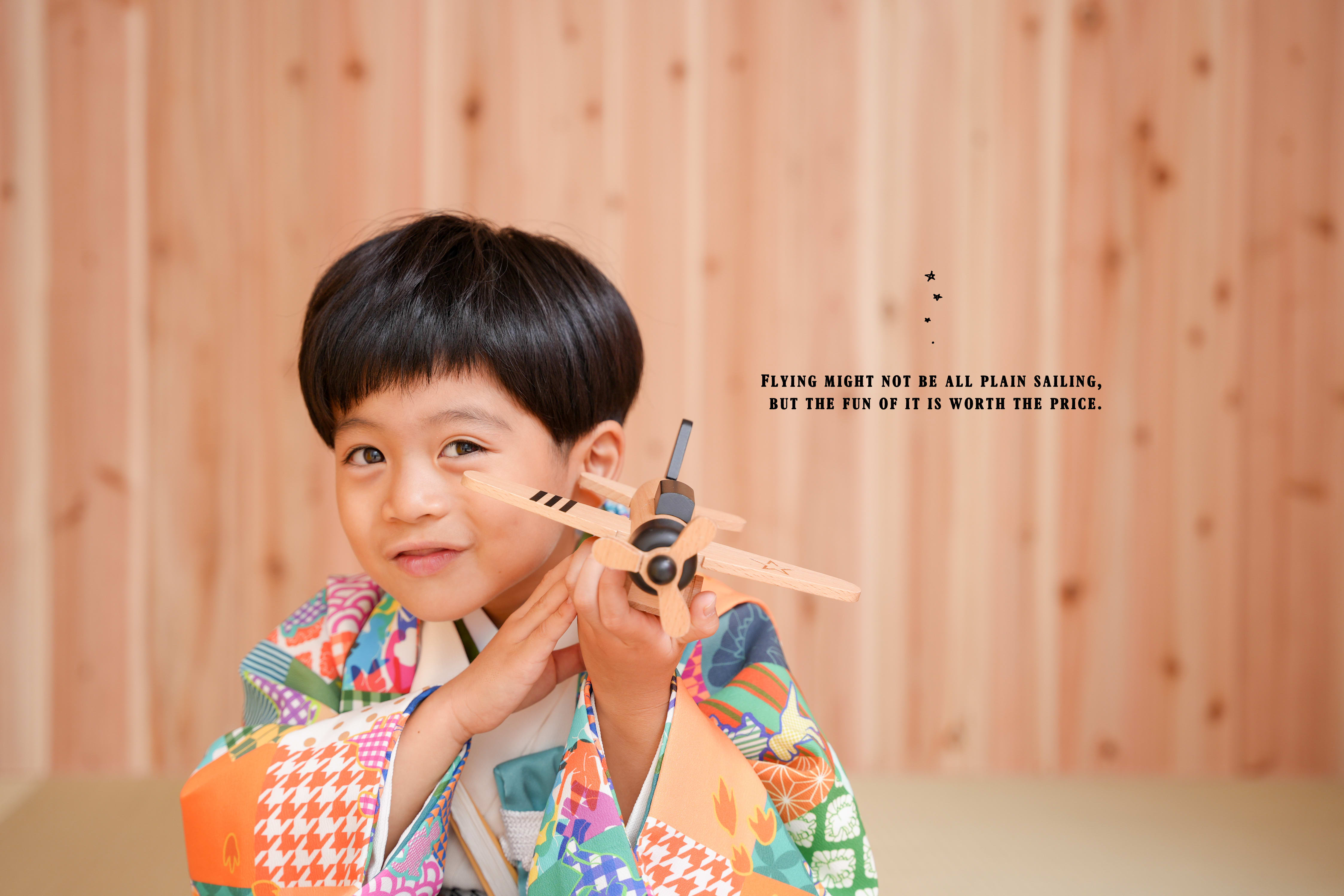 5歳　男の子　753 七五三　飛行機　なかもず　なかもずフォトスタジオ　畳　堺フォトスタジオ