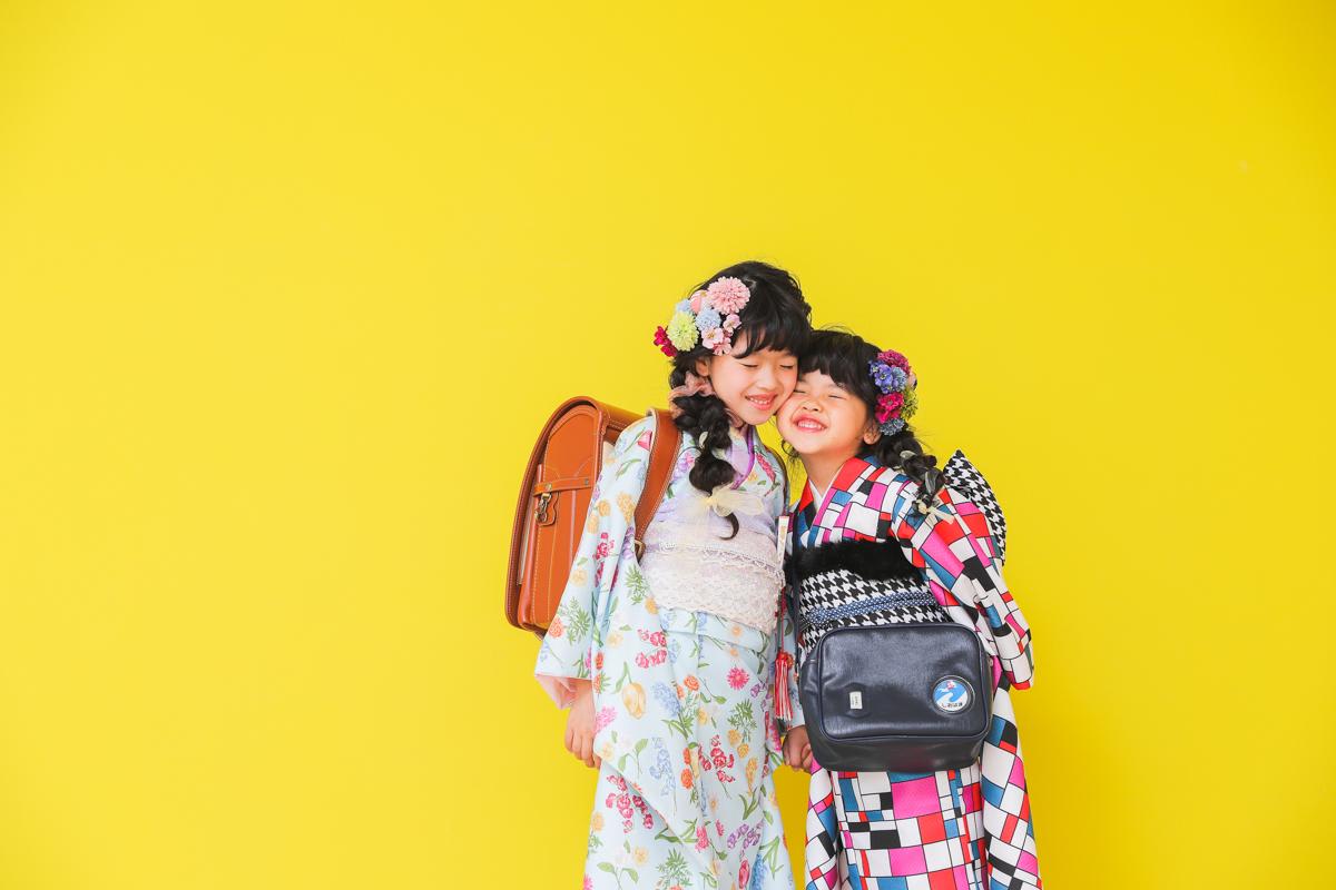 七五三　姉妹　カラフル　キッズ写真 　ハピスタ