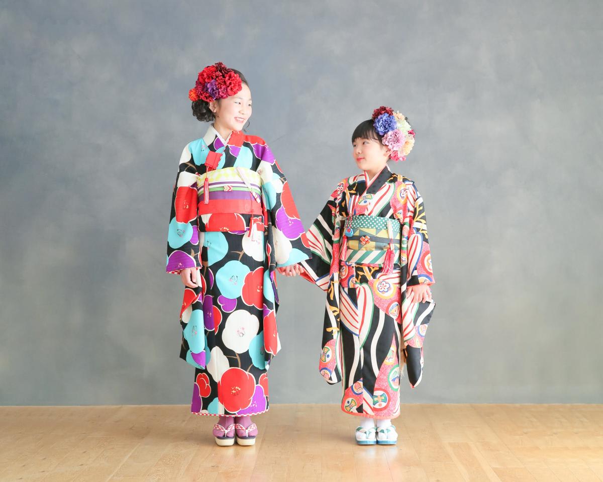 七五三　記念写真　女の子　お花　キッズフォトハウス　HAPISTA