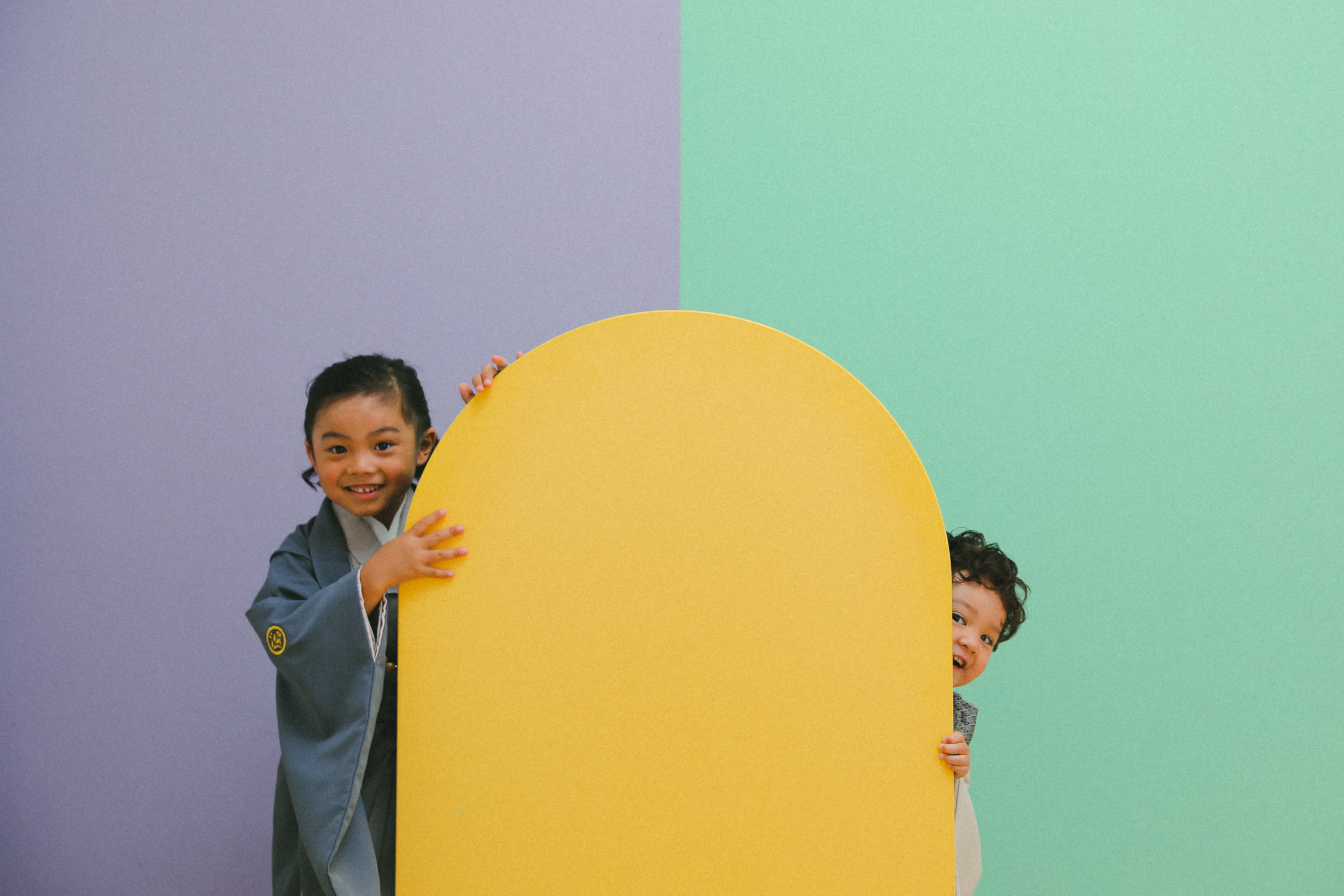 七五三前撮り　兄弟　世田谷区　キッズヘアメイク ３歳男の子　5歳男の子