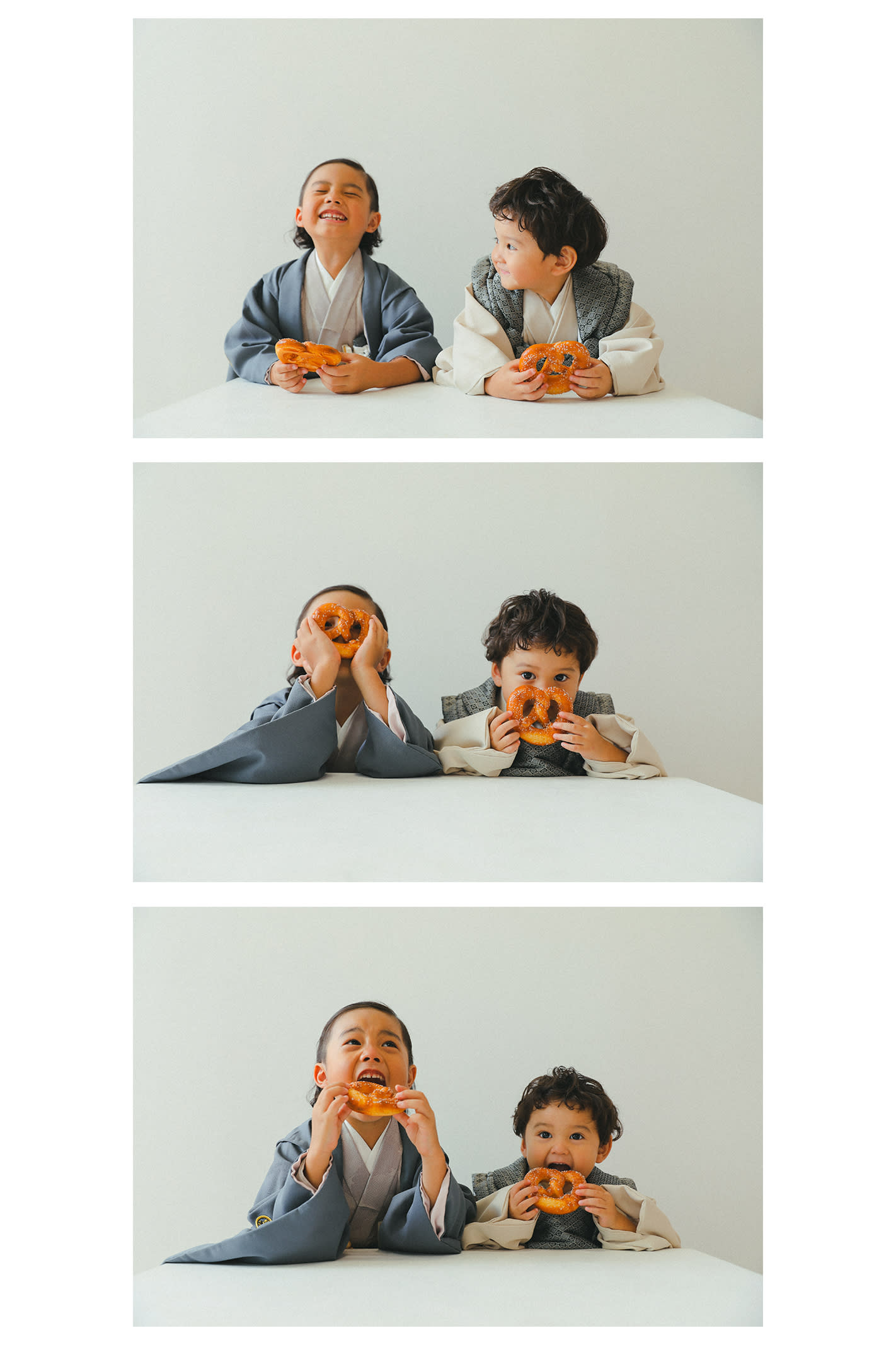 七五三前撮り　兄弟　世田谷区　キッズヘアメイク ３歳男の子　5歳男の子