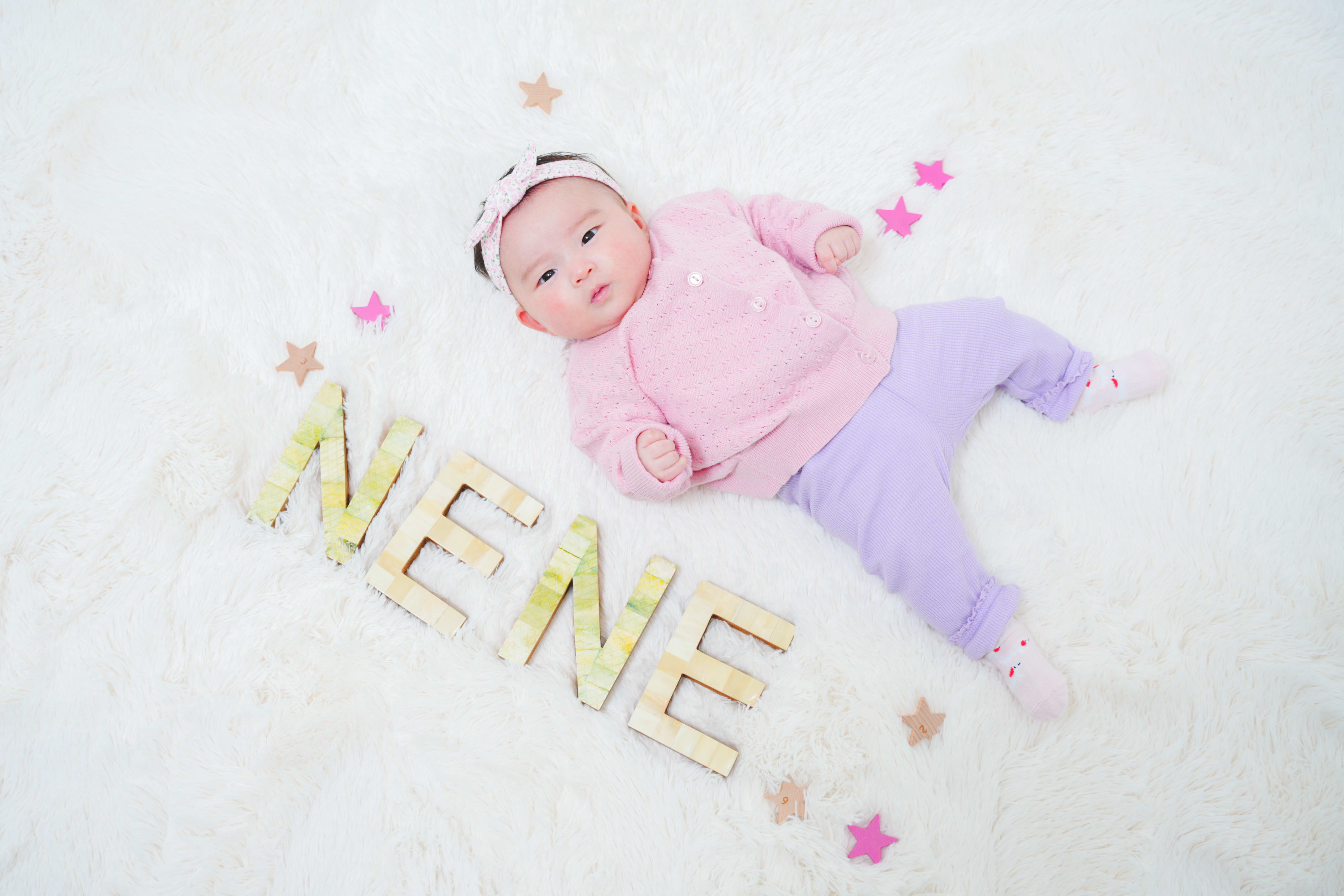 ベビーフォト　ベビー　私服撮影　持ち込み私服　記念日　キッズフォトスタジオ　フォトスタジオ　大阪フォトスタジオ　堺市フォトスタジオ　寝相アート