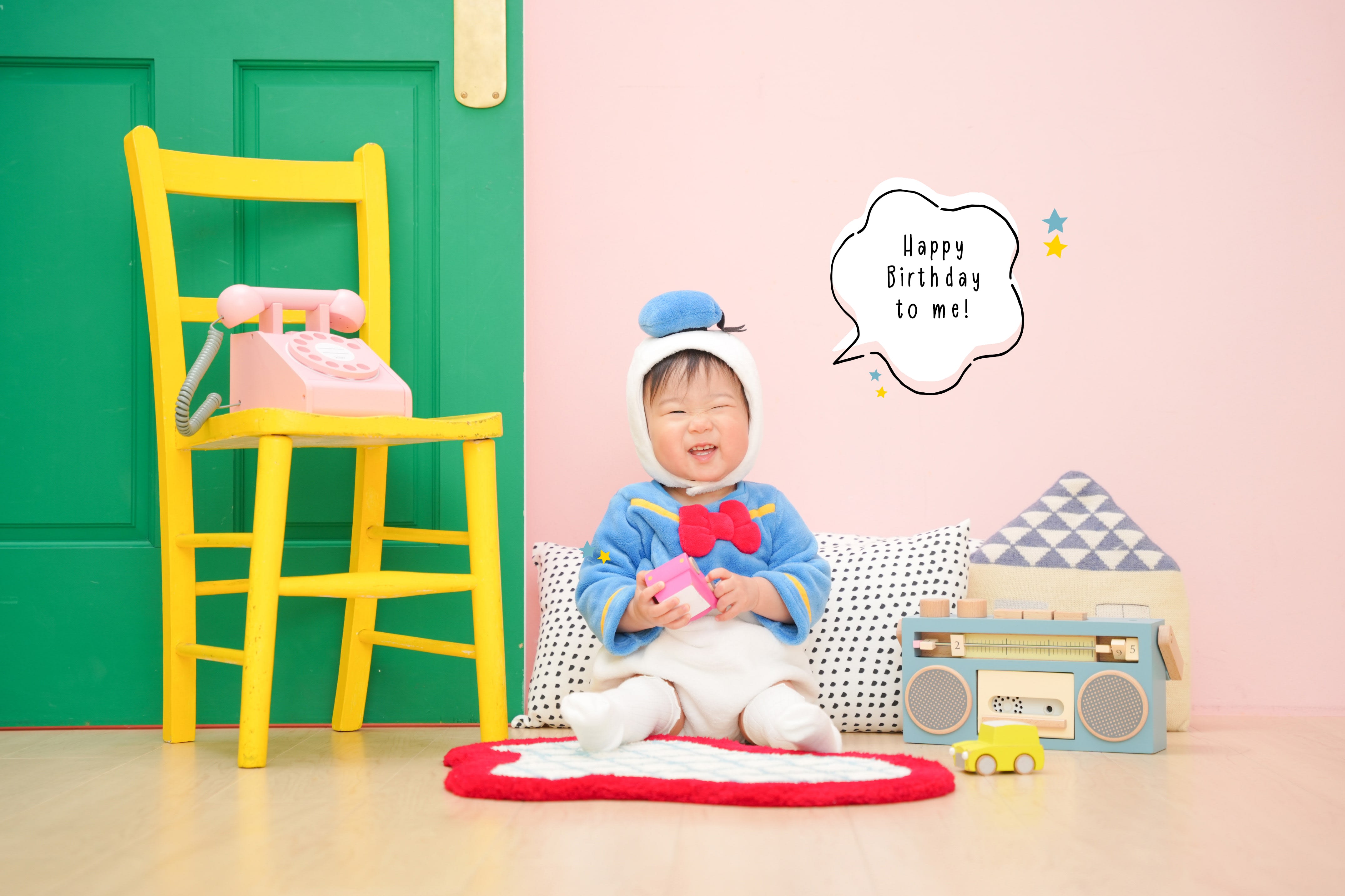 1歳バースデー　バースデーフォト　女の子