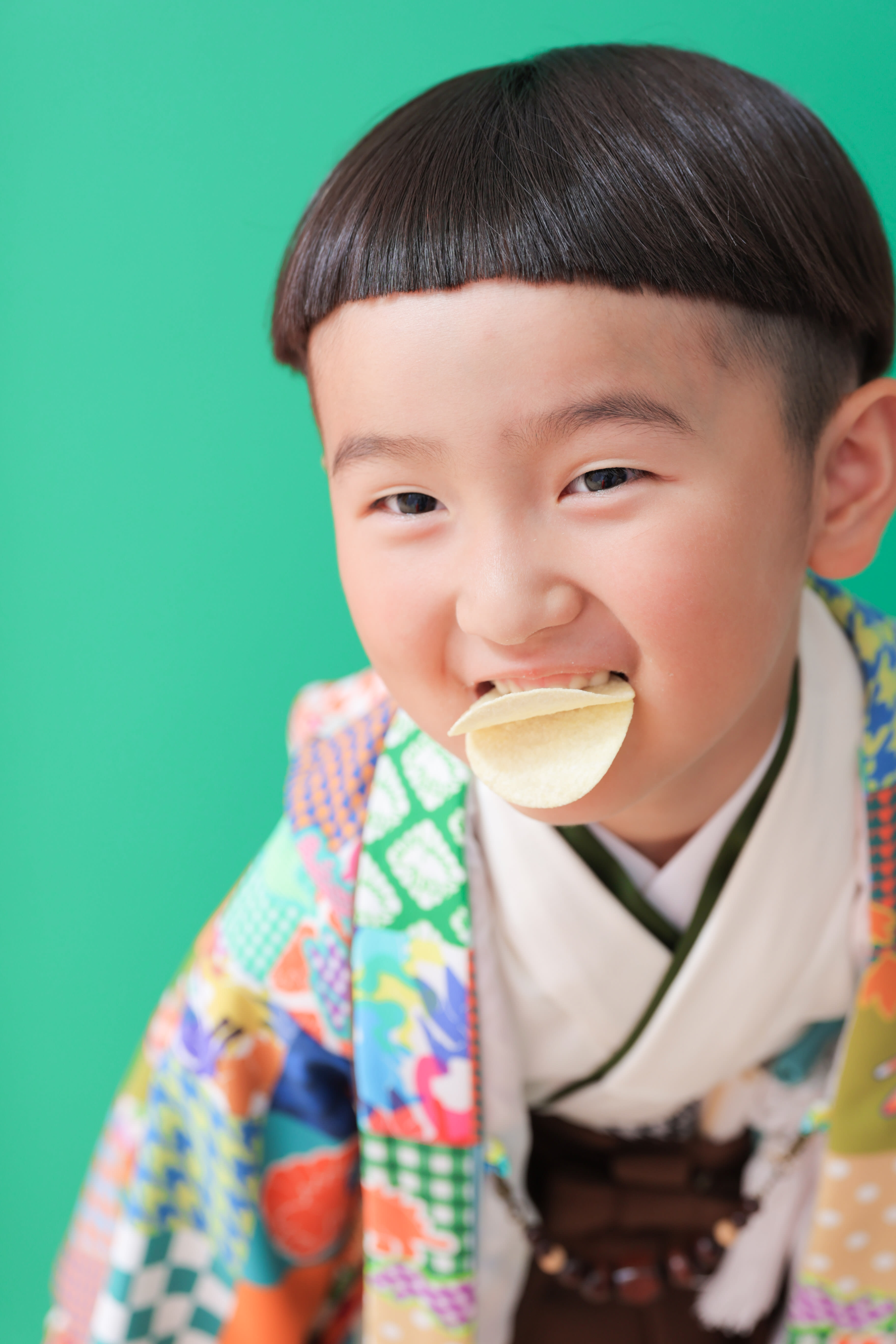 七五三　男の子　着物　お菓子