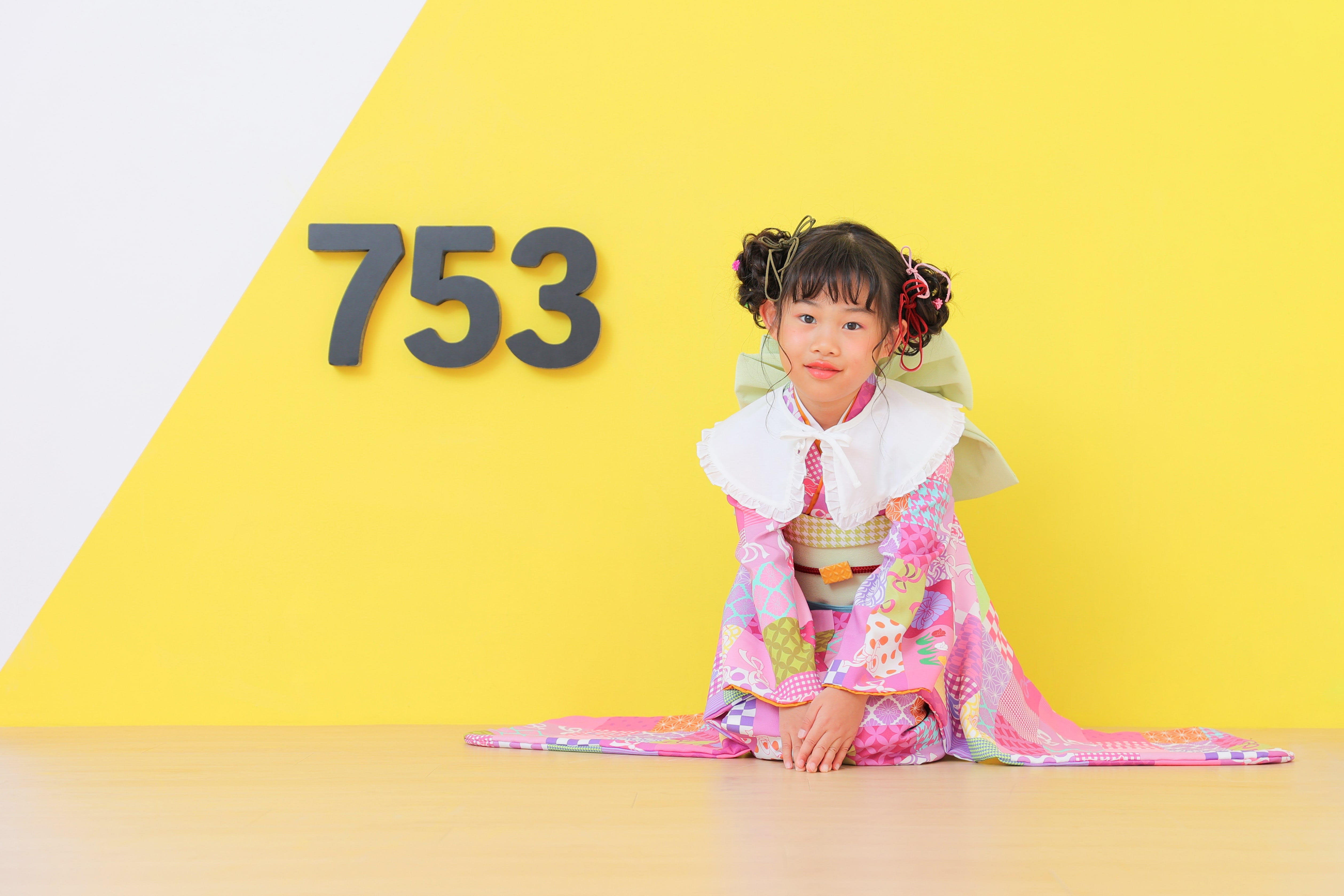 七五三　七五三撮影　753　753撮影　7歳女の子　キッズフォトスタジオ　大阪フォトスタジオ