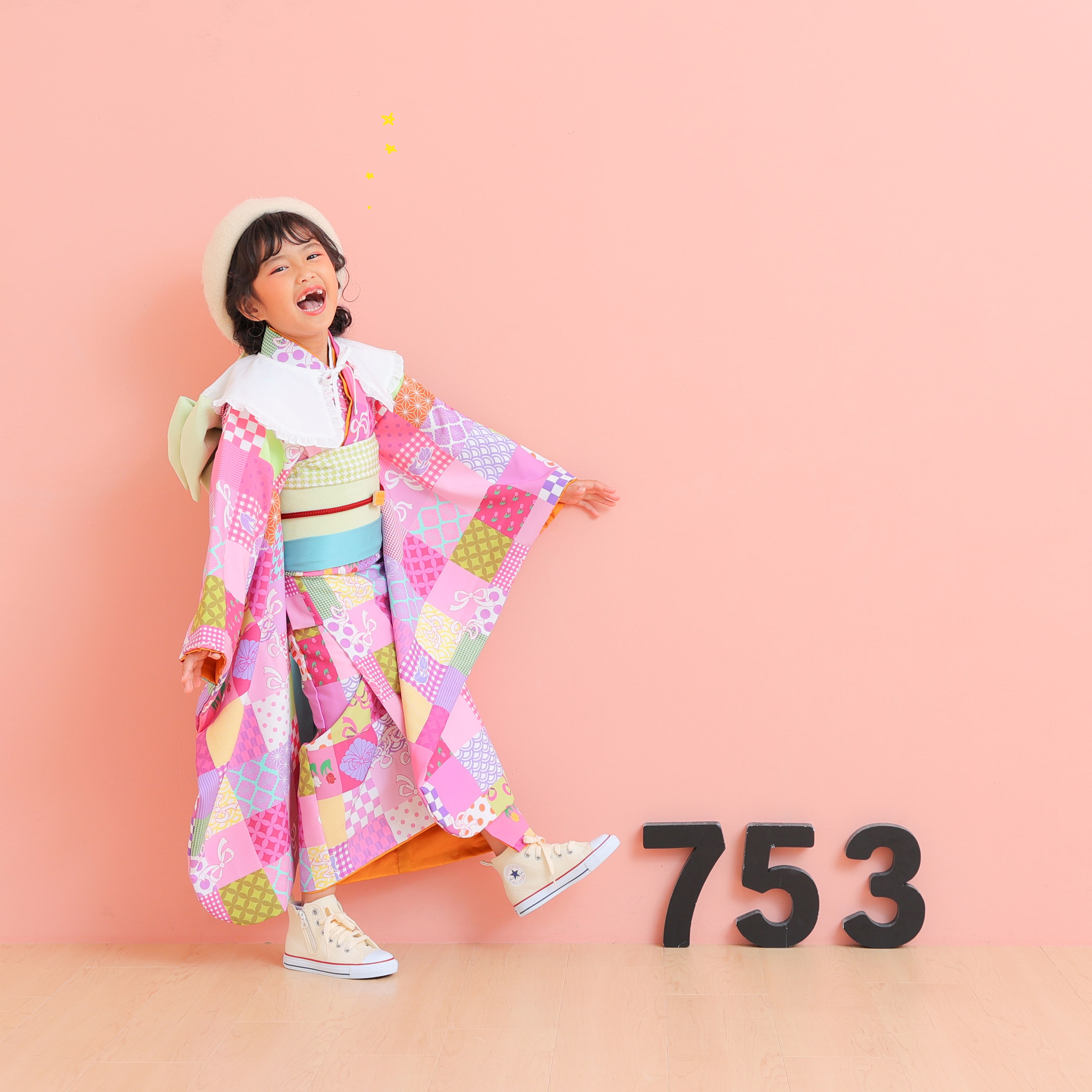 七五三　七五三撮影　753　753撮影　7歳女の子　キッズフォトスタジオ　大阪フォトスタジオ