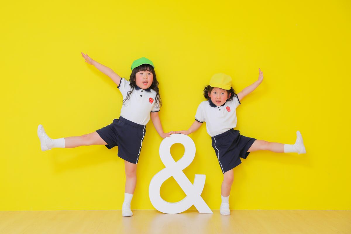 入学　入園　姉妹撮影　カラフル　キッズフォトスタジオ　ハピスタ