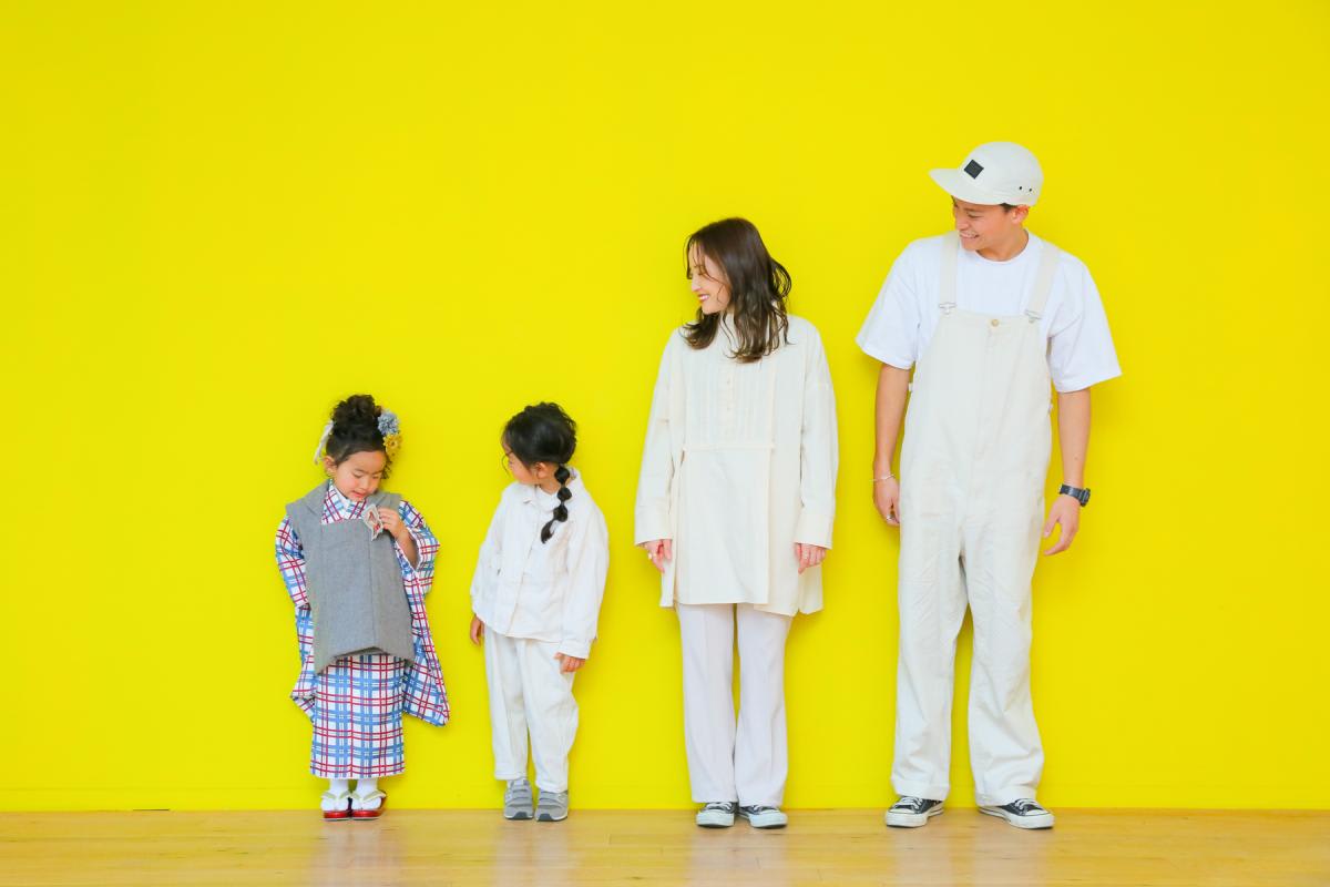 七五三　記念写真　女の子　姉妹　家族写真　キッズフォトハウス　HAPISTA