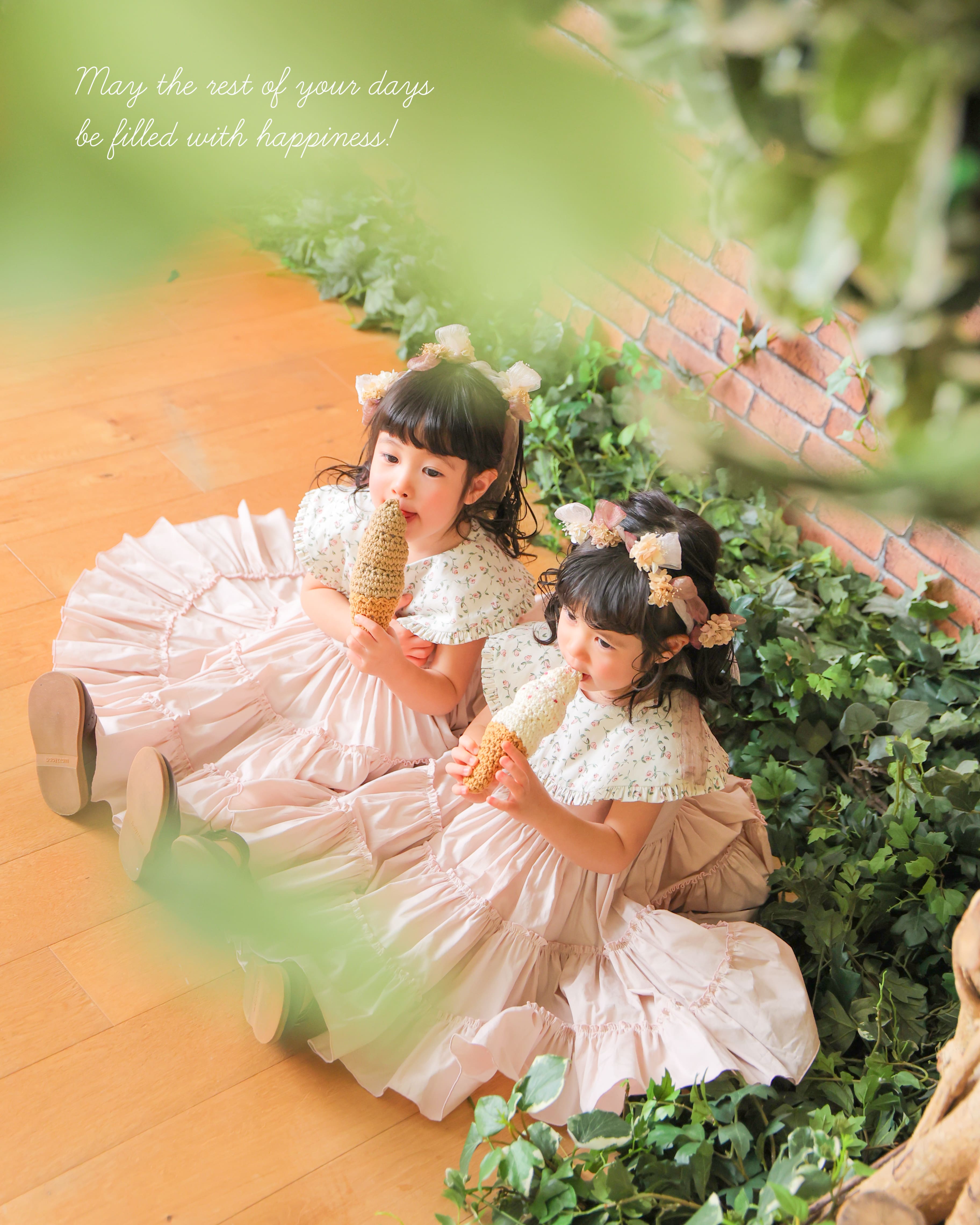バースデー　双子　女の子　3歳　リンクコーデ