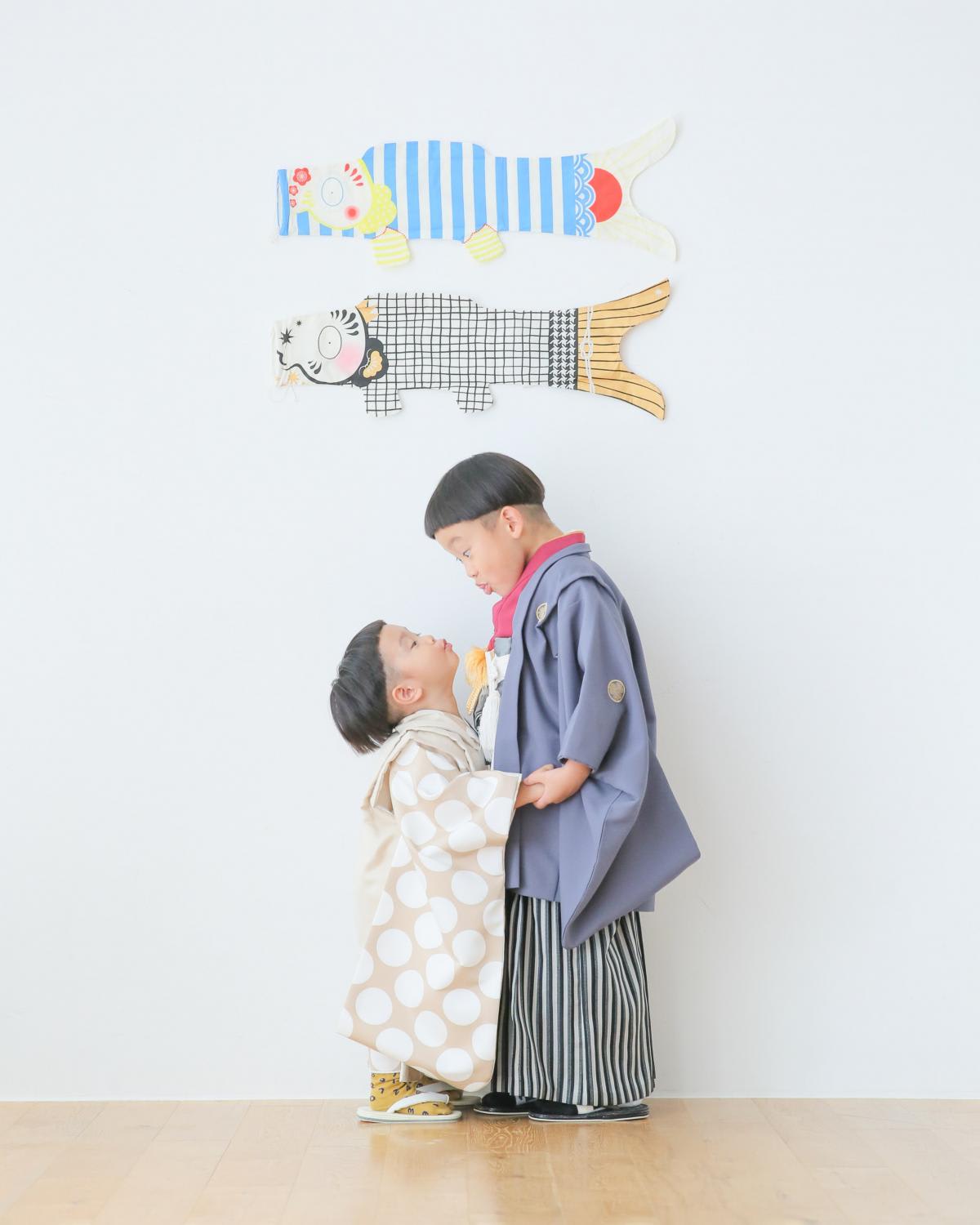 七五三　兄弟撮影　記念写真　カラフル　キッズ写真　ハピスタ