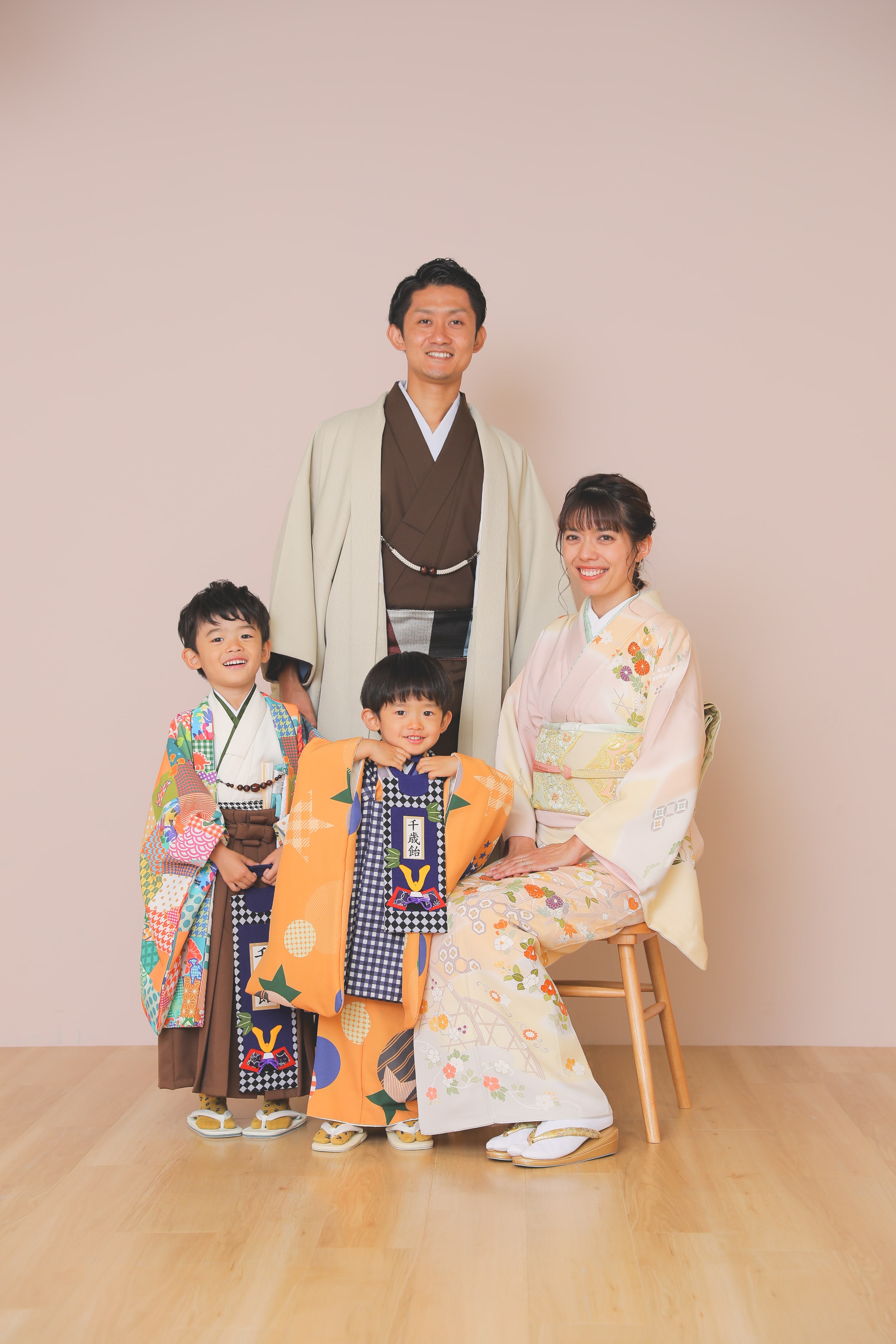 七五三前撮り　兄弟　世田谷区　キッズヘアメイク ３歳男の子　5歳男の子