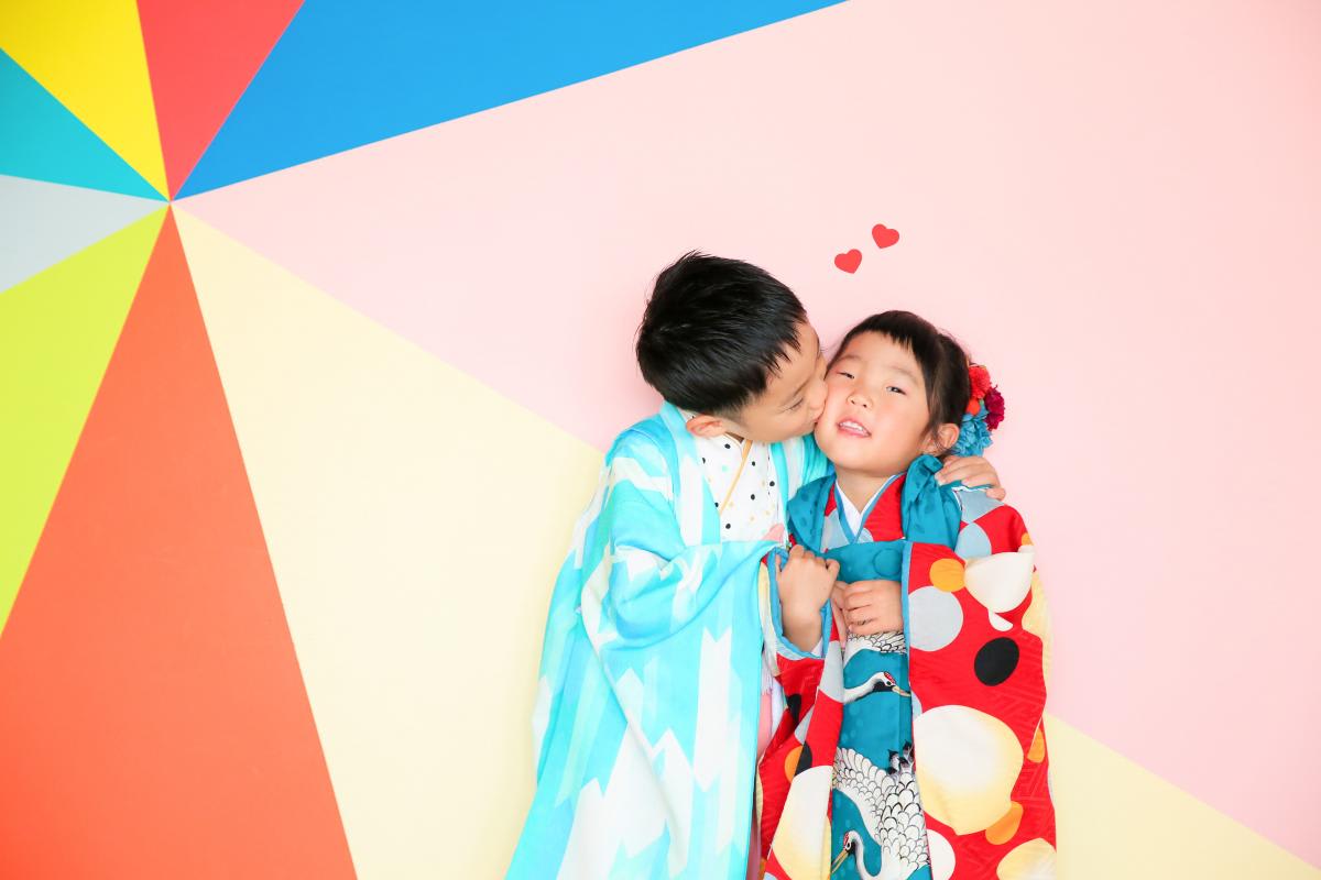 七五三　記念写真　兄妹フォト　キッズフォトハウス　HAPISTA