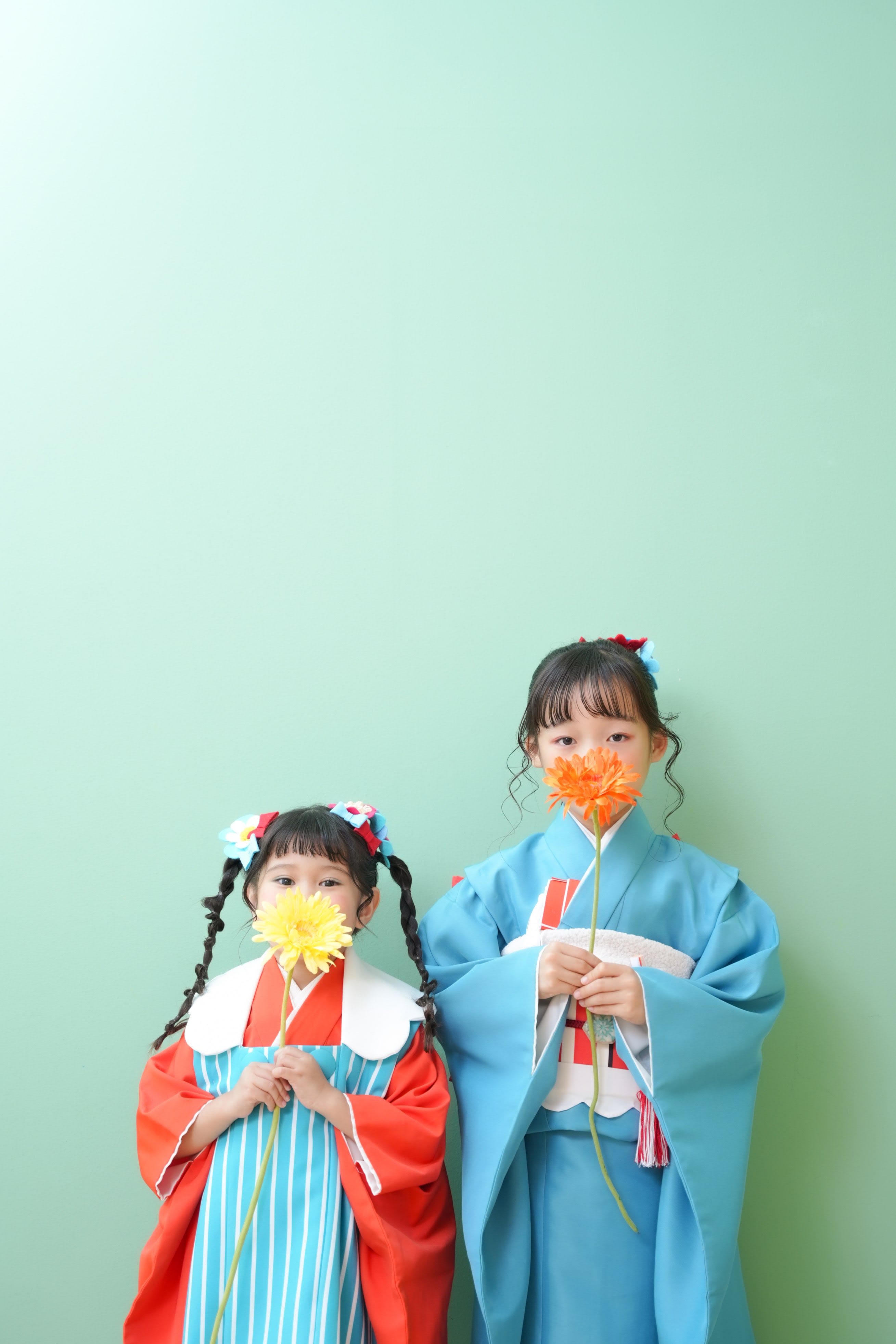 七五三　3歳 7歳　姉妹　女の子　着物