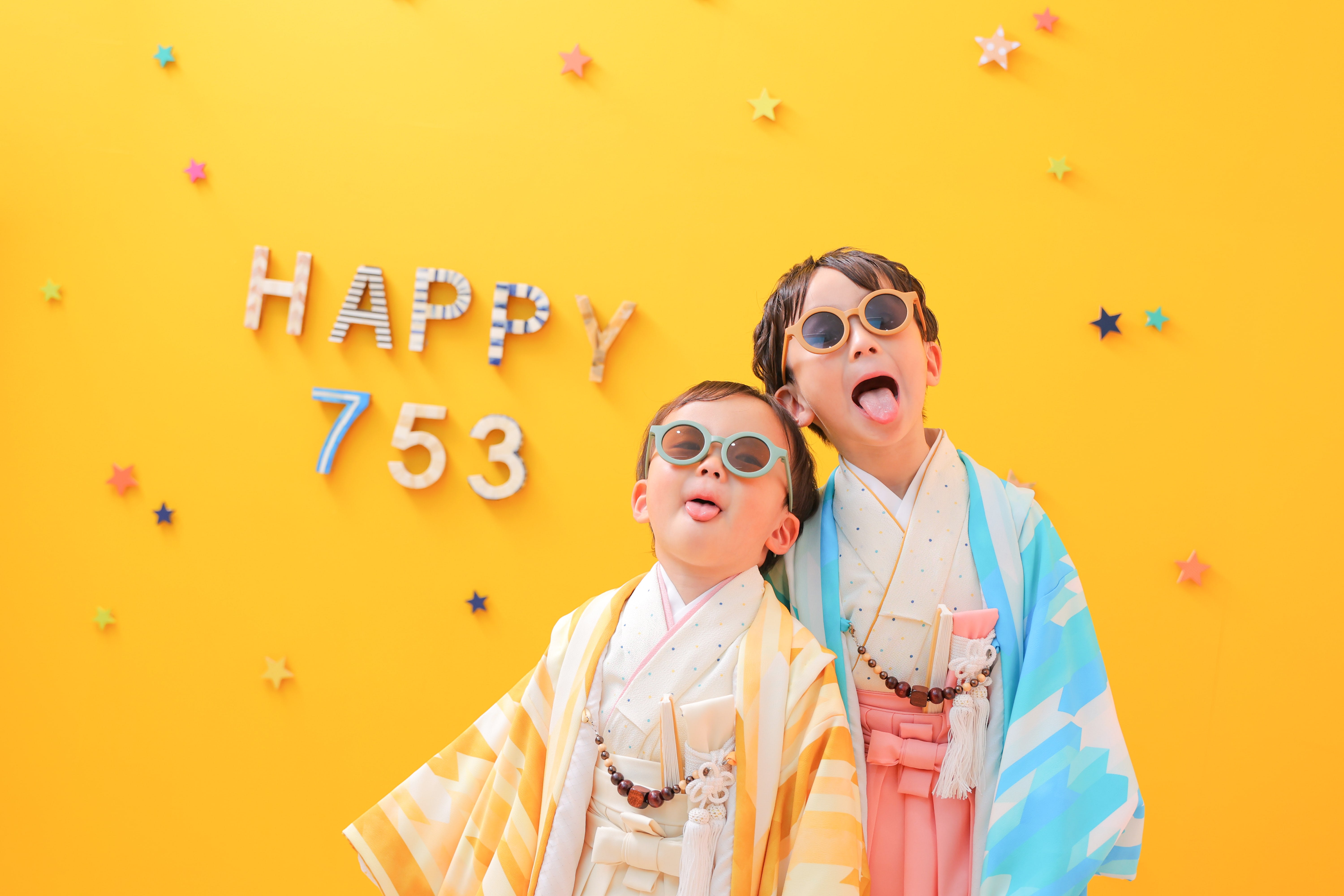 兄弟写真　5歳　3歳　男の子　着物　七五三