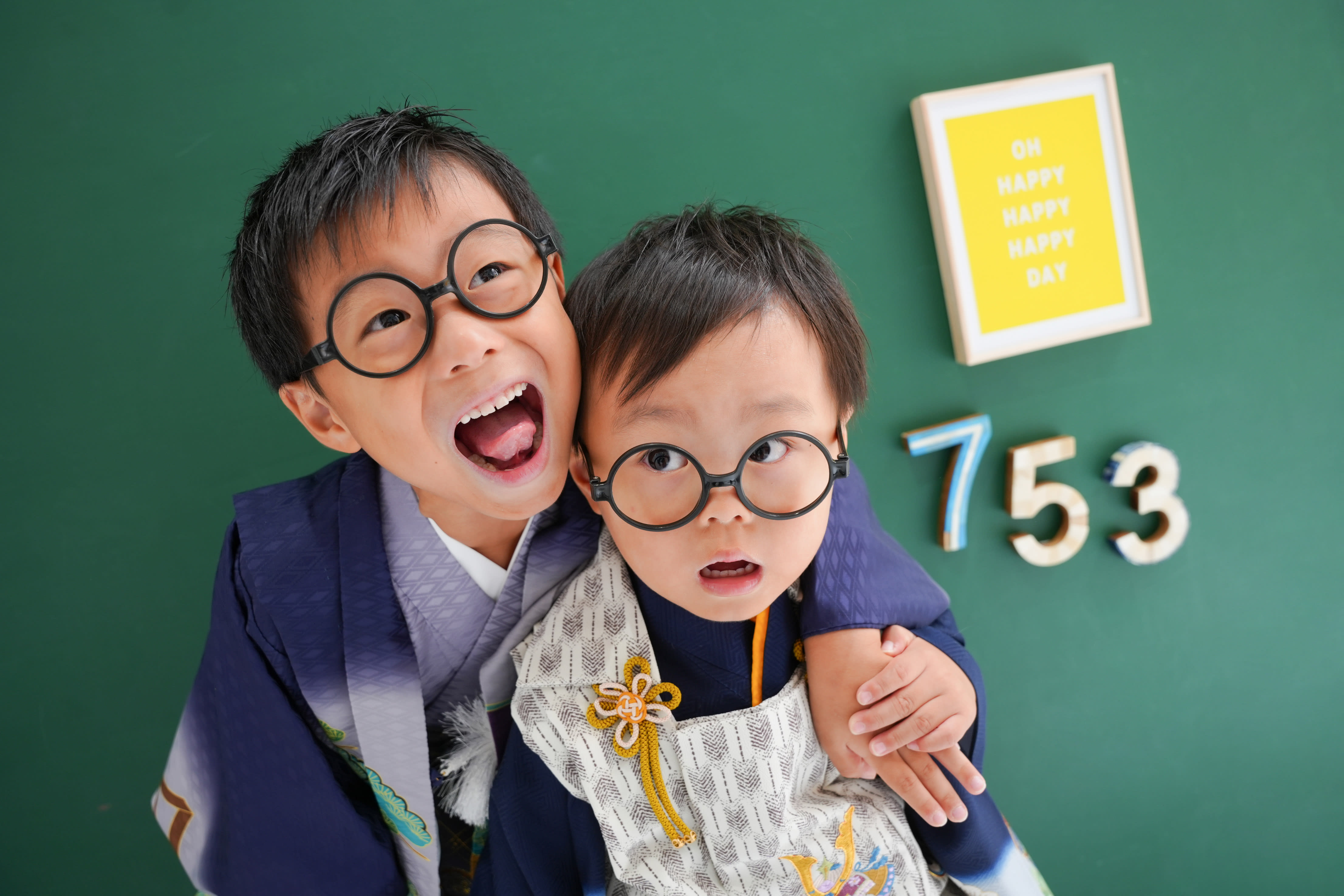 3歳　5歳 七五三　男の子　兄弟　フォトスタジオ　なかもずフォトスタジオ　堺市七五三　七五三撮影