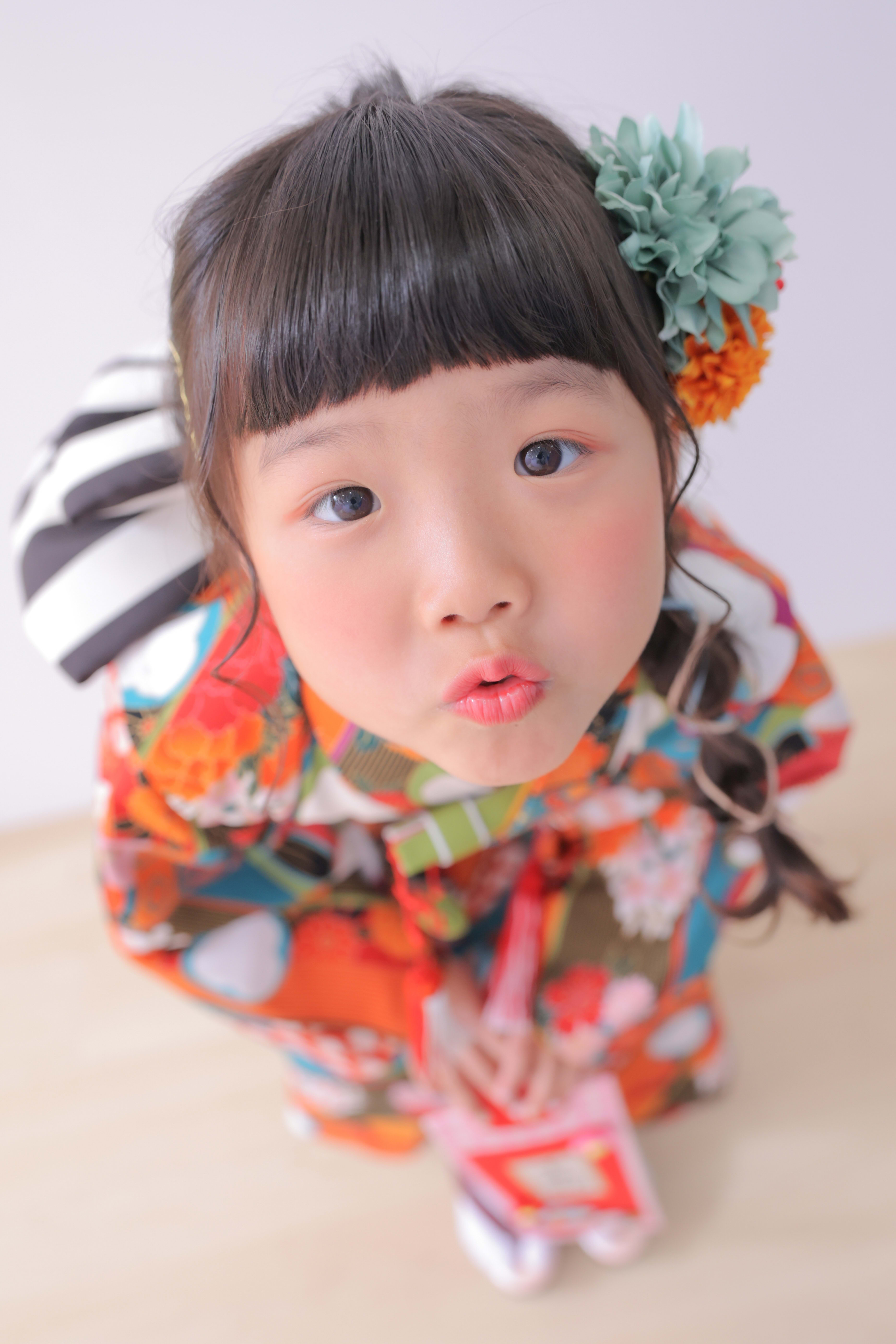 七五三　7歳女の子　着物　キッズフォトスタジオ　ハピスタ