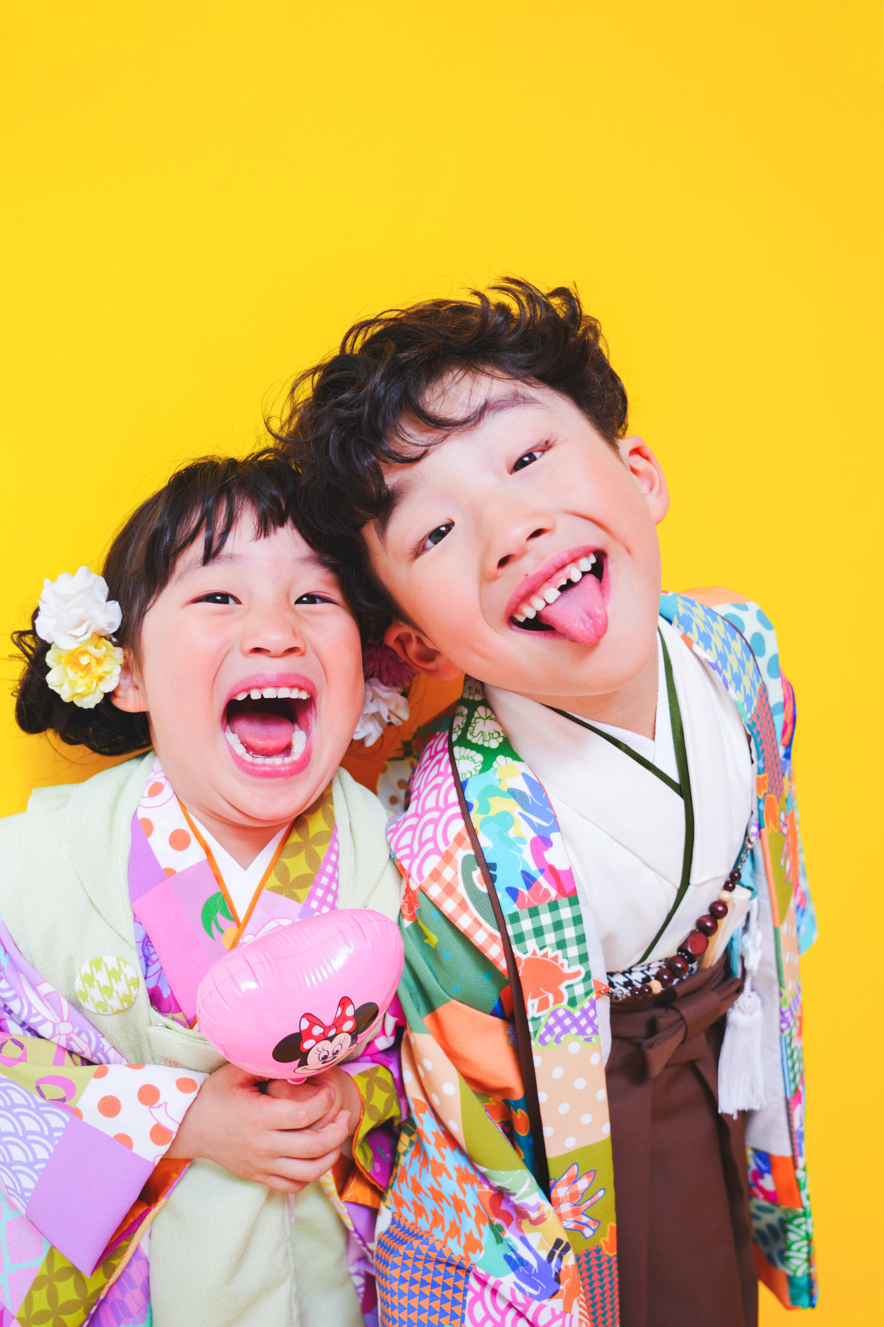 七五三　七五三撮影　753 753撮影　5歳男の子　3歳女の子　男の子着物　女の子着物　ハピスタオリジナル着物　キッズフォトスタジオ　フォトスタジオ　大阪フォトスタジオ　堺市フォトスタジオ　兄弟　兄弟撮影　