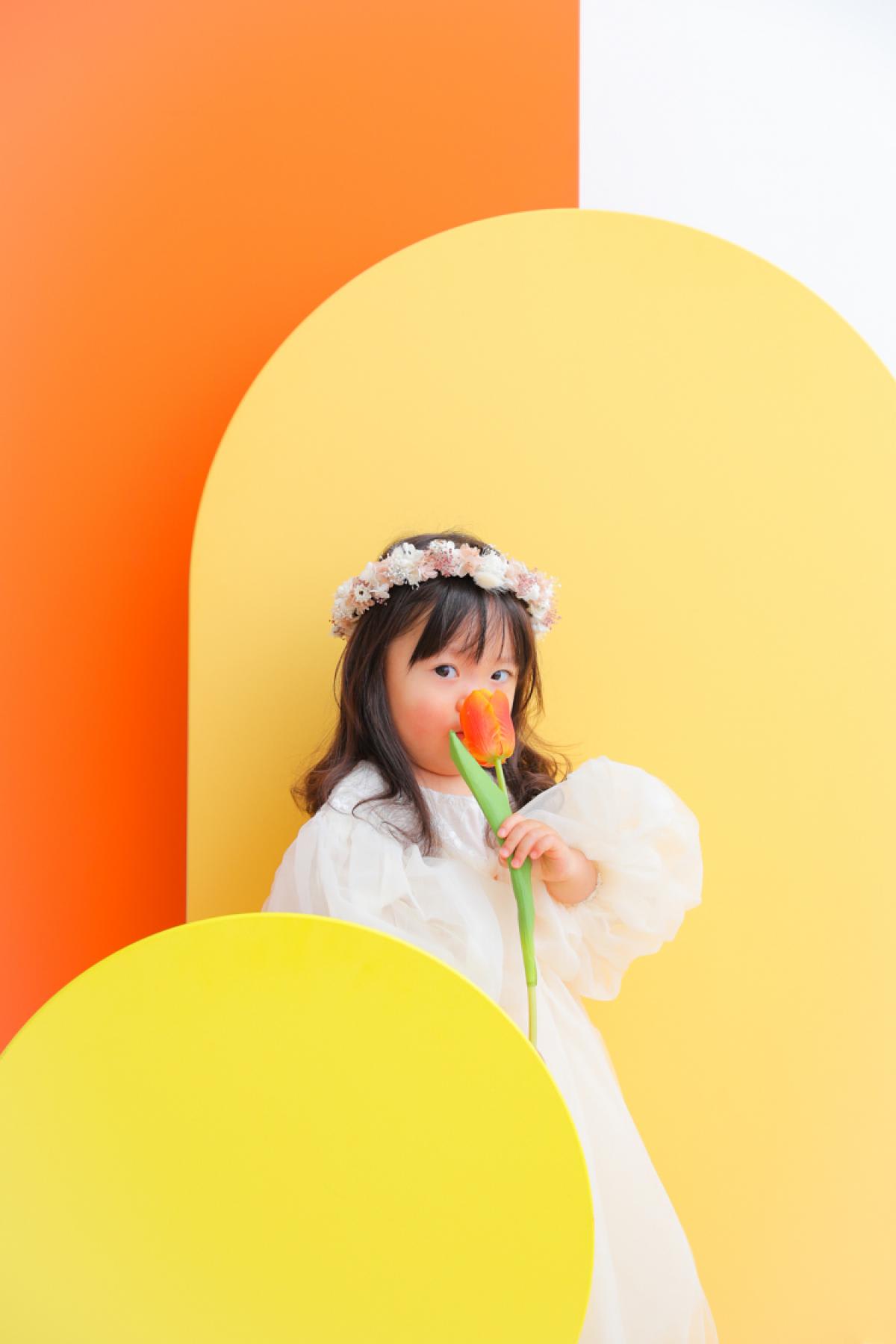 バースデー　お誕生日　女の子　お花　キッズ写真　HAPISTA