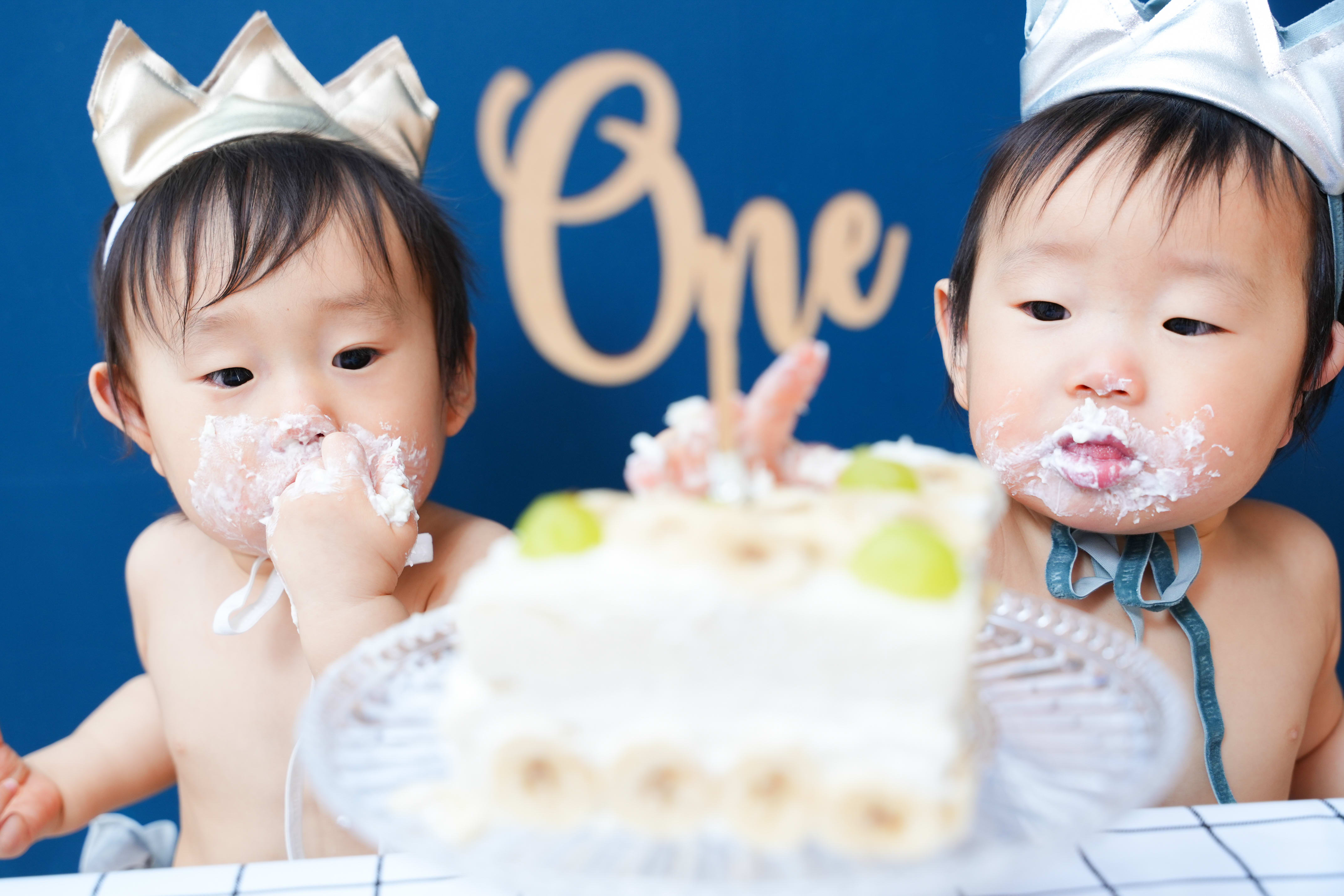 1歳男の子　双子　1歳誕生日