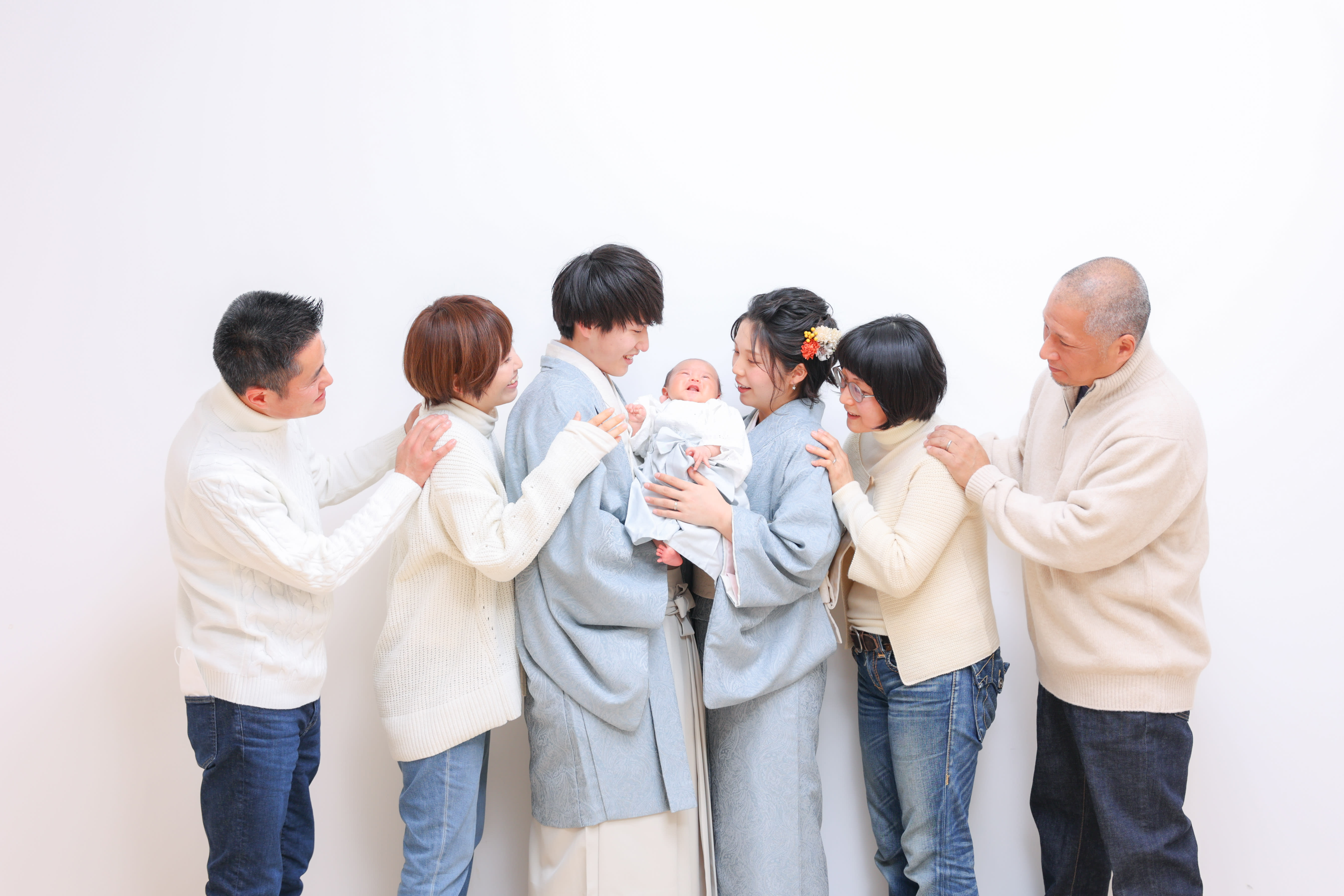 お宮参り　ベビーフォト　家族写真　記念写真　赤ちゃん　キッズ写真　ハピスタ