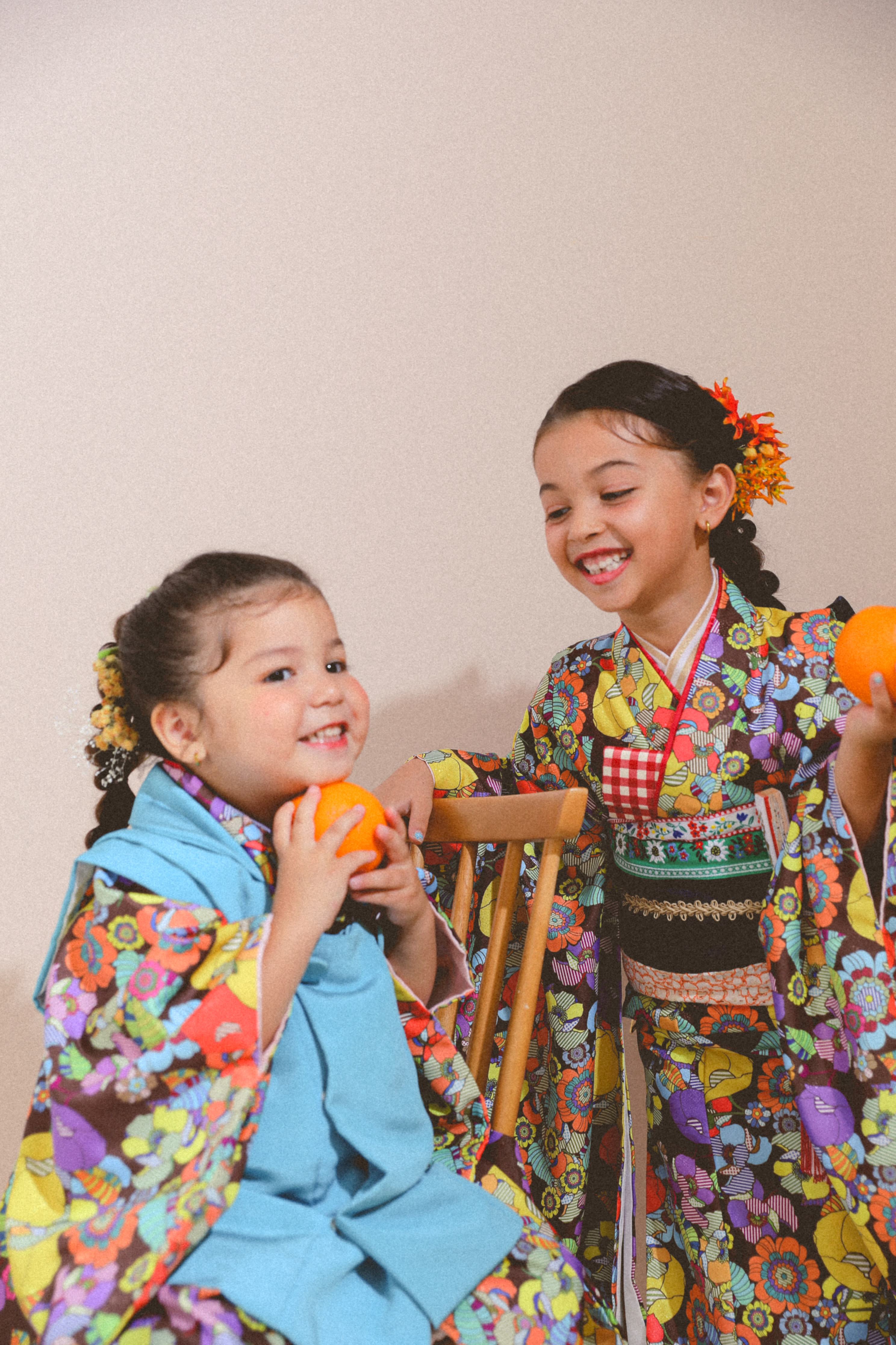 七五三前撮り　３兄弟　世田谷区　オリジナル着物　キッズヘアメイク