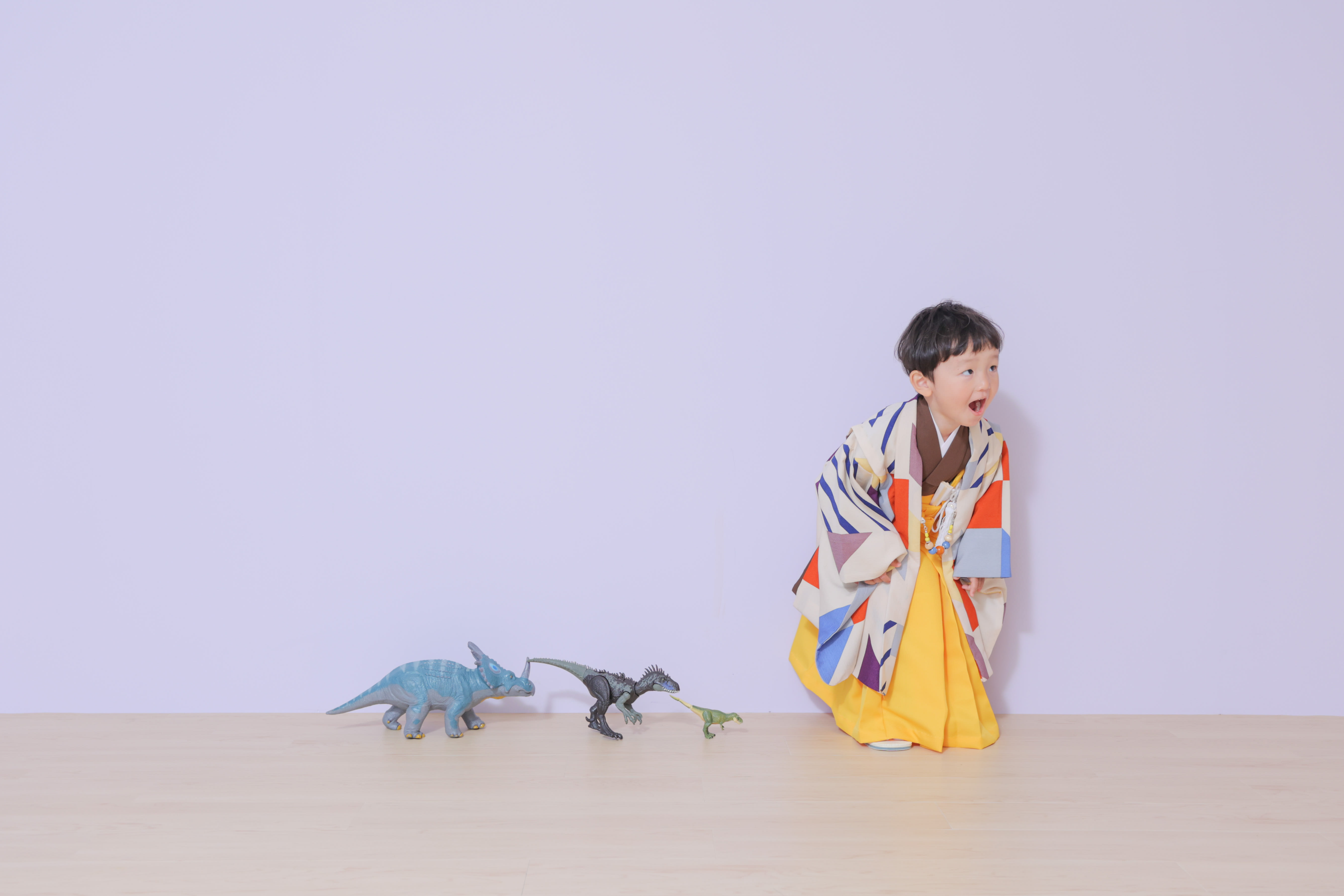 七五三　男の子　可愛い　カラフル　キッズフォトスタジオ　ハピスタ