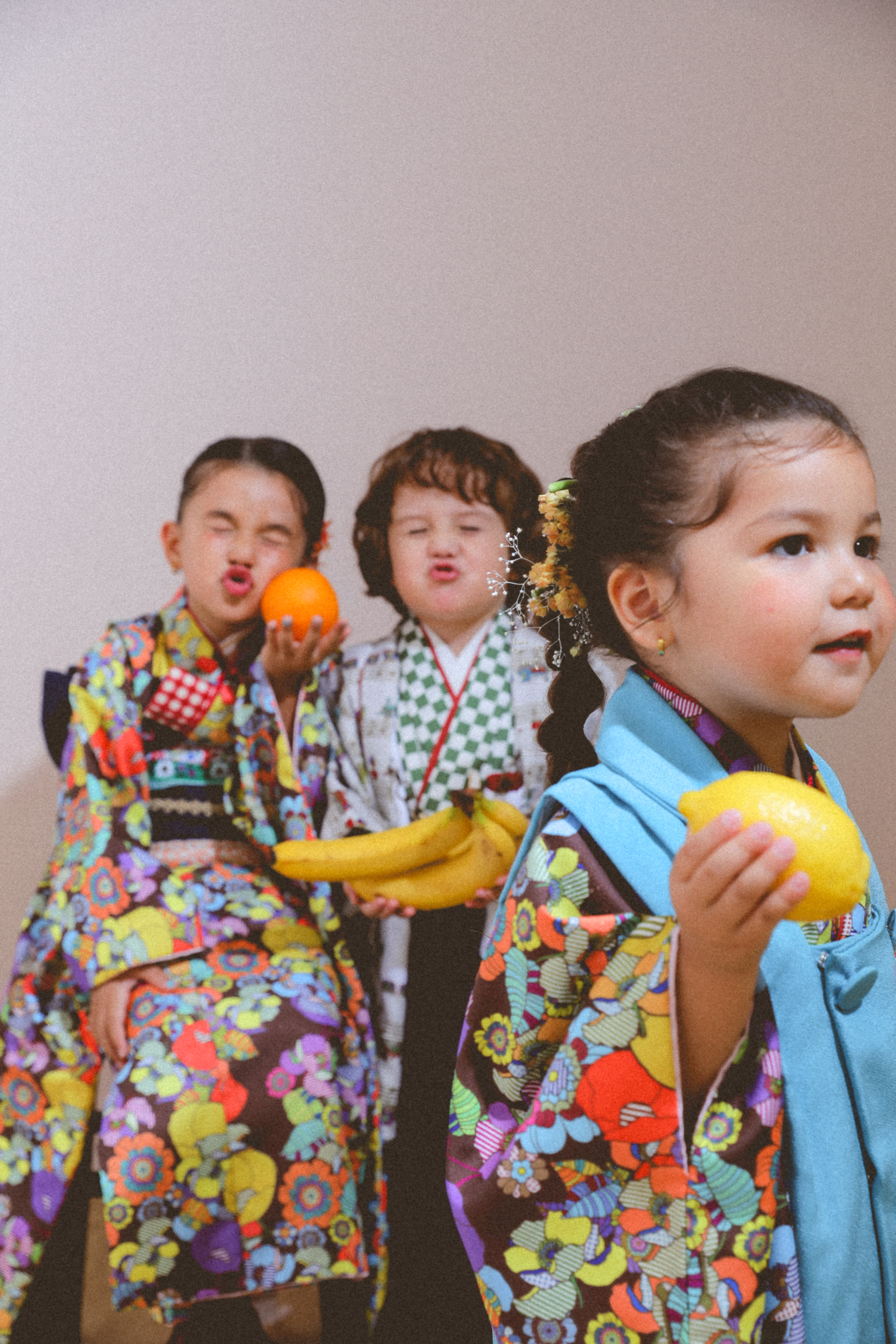 七五三前撮り　３兄弟　世田谷区　オリジナル着物　キッズヘアメイク