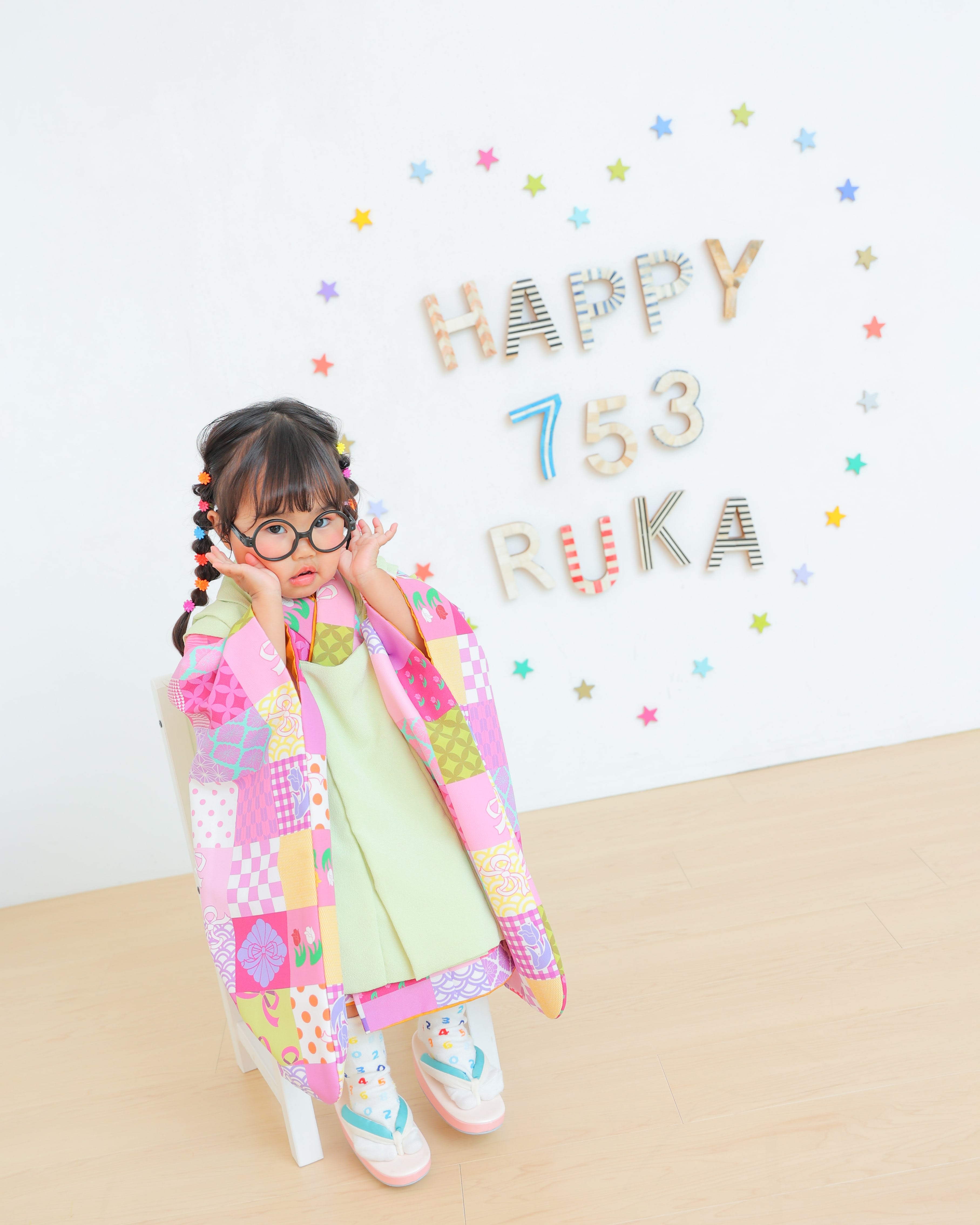 七五三　七五三撮影　753　753撮影　3歳女の子　キッズフォトスタジオ　大阪フォトスタジオ