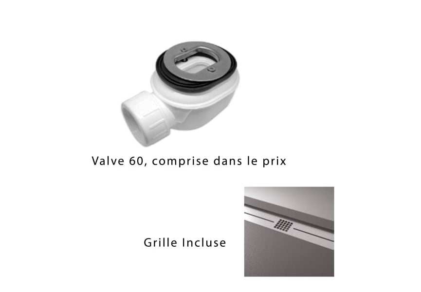 Receveur de douche en résine Design Stile Bruntec option 5