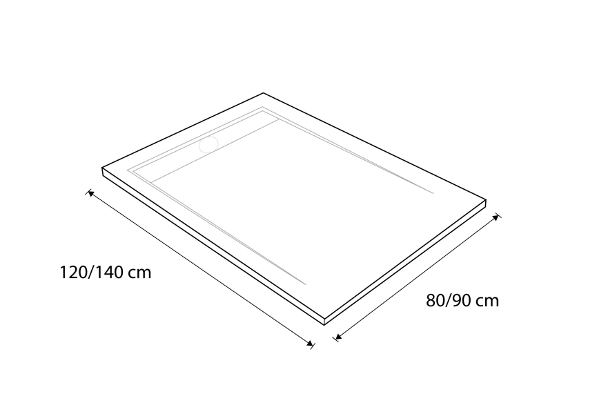 Receveur de douche en résine Design Stile Bruntec croquis 3